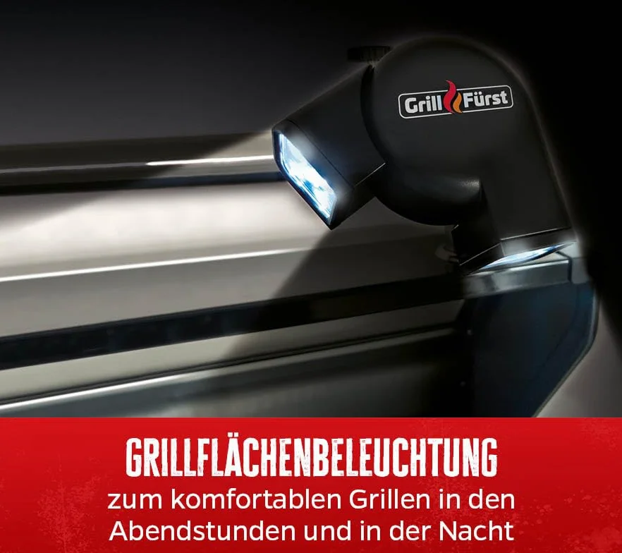 Grillfürst Universal LED Grill Light - Lumière BBQ orientable deux têtes pour grilles gaz