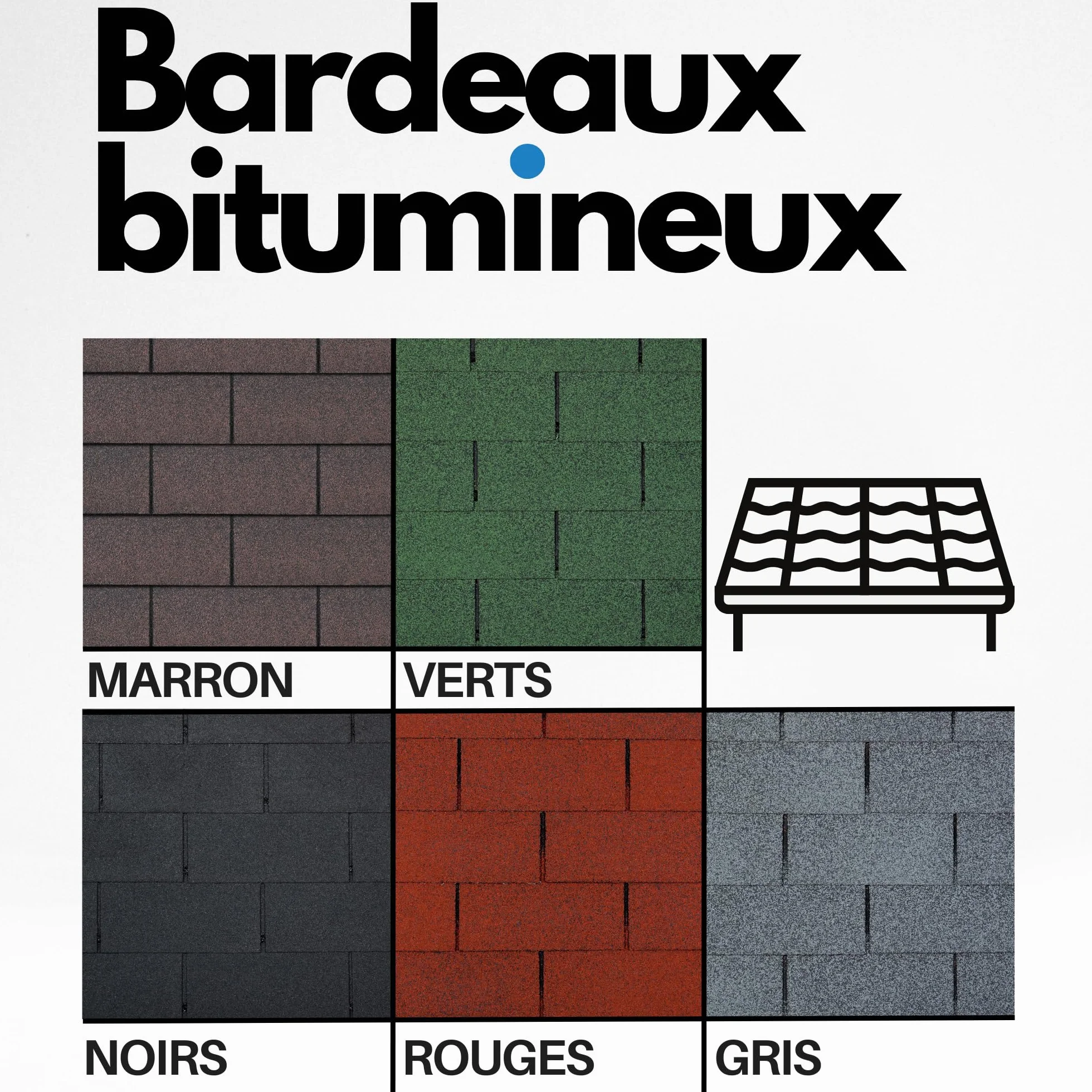 Bardeaux bitumineux TRIO T-BROWN, couleur marron - bitume toiture
