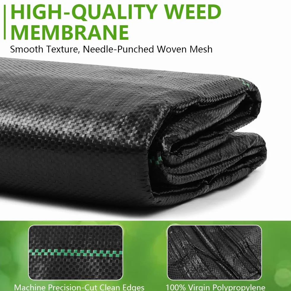 Toile de Paillage 10M Anti Mauvaises Herbes Jardin, Bache Geotextile Anti Racine