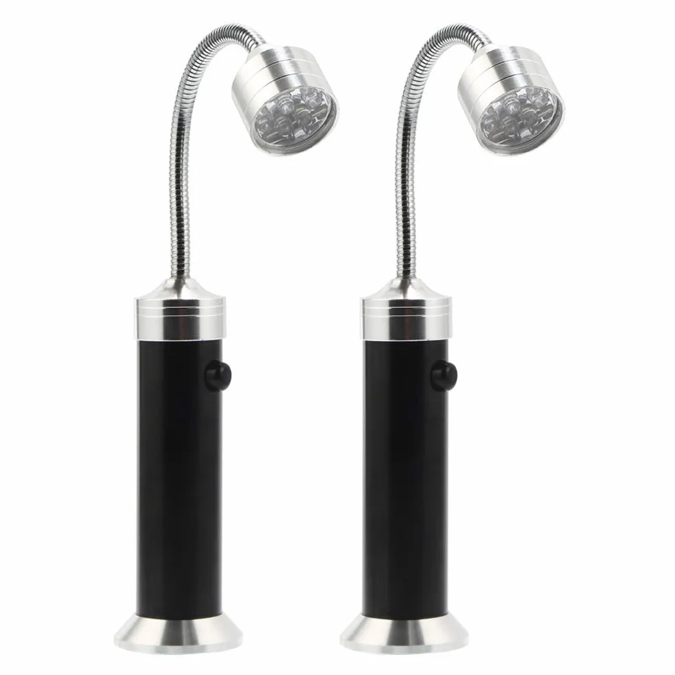 Vegena Grill Light, Barbecue Grill Lumière Super Brillante avec Base Magnétique Rotation à 360° Flexible Col de Cygne Réglable (2 Pièces)