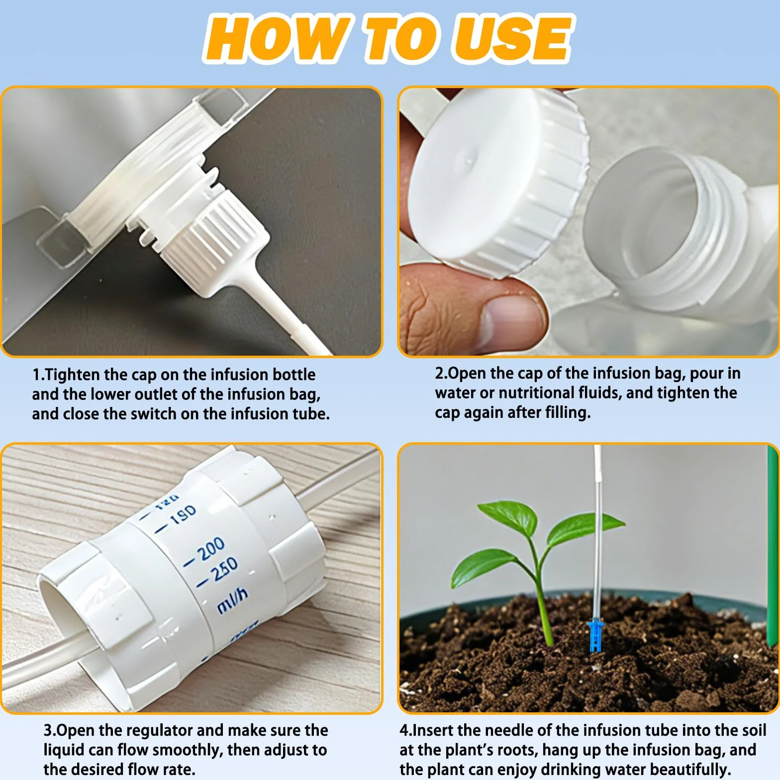 Kit d'Arrosage Automatique 5L Sac, Système d'Irrigation Goutte à Goutte pour Plantes avec Régulateur Réglable