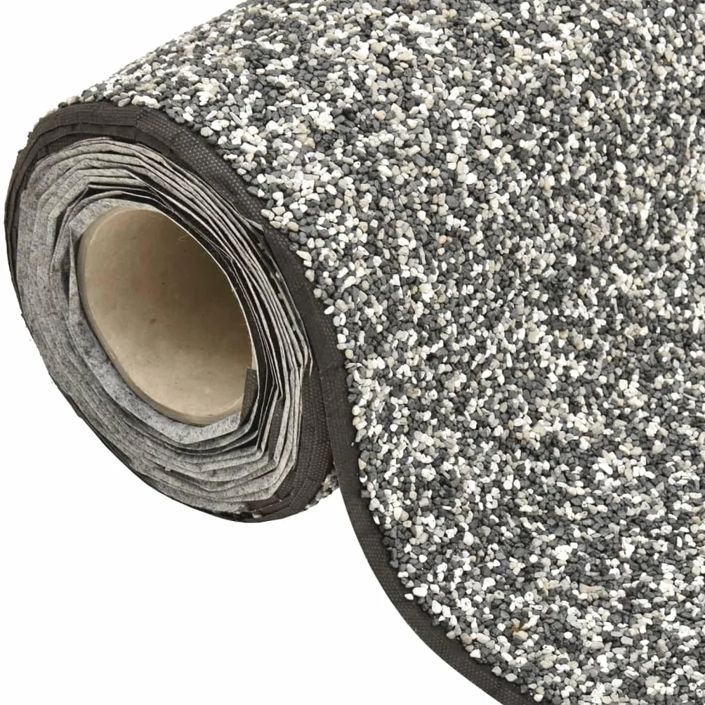 Tomostar Revêtement de Pierre Bâche de Bassin Tapis Gravillonnée Gris 100x40 cm