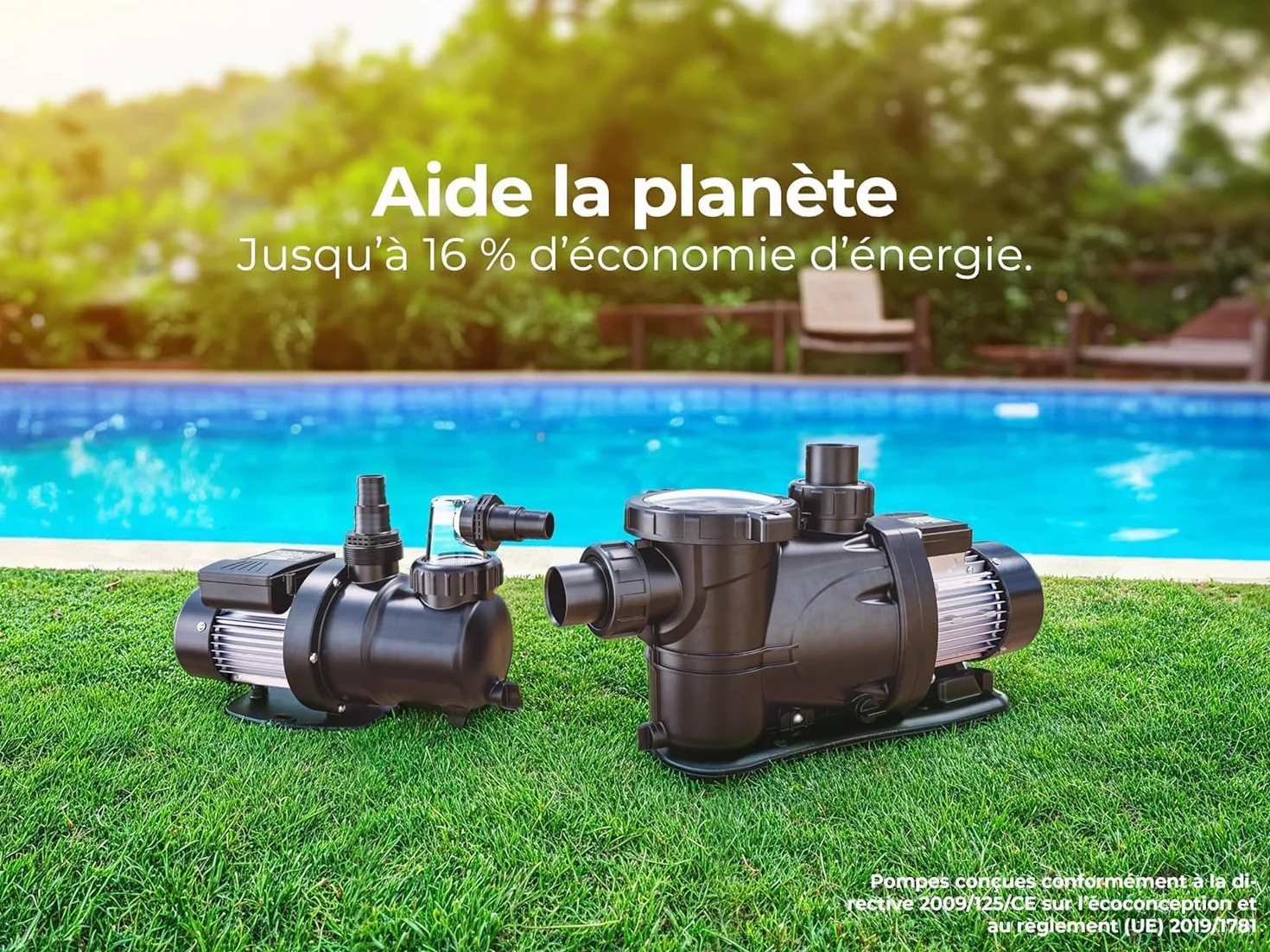 Pompe de filtration pour piscine Gre PP032 250 W 7 m³/h 35 m³ filtre 500 mm