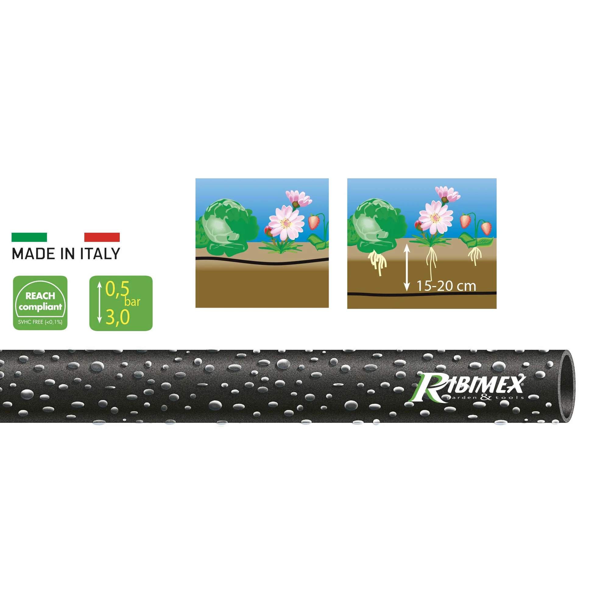 Ribimex PRTP100 Tube tubulaire poreux 100 mètres noir