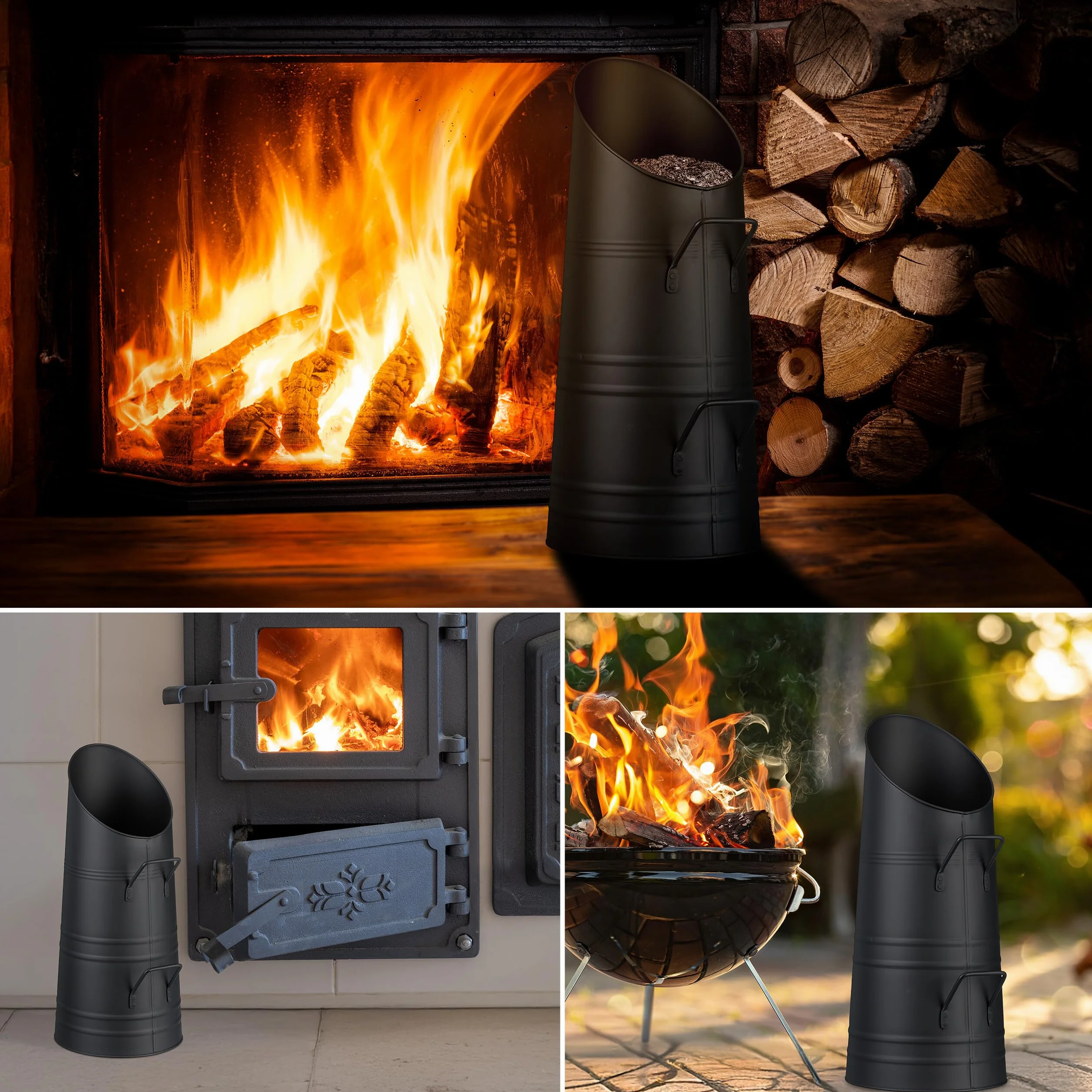 Relaxdays Charbonnière métallique 9 litres Noire