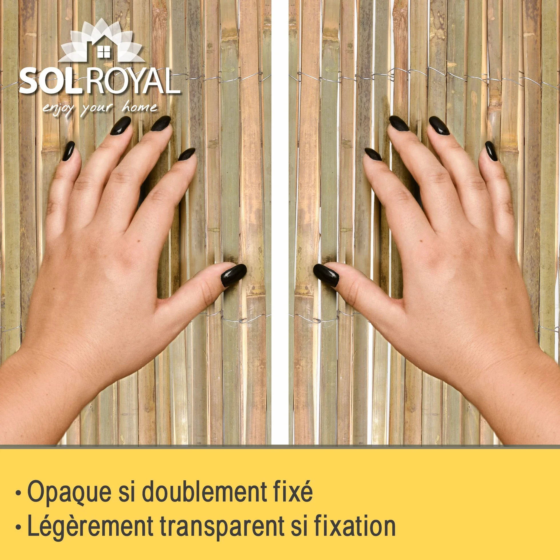 Sol Royal SolVision B89 Canisse Bambou 160x600cm FSC Brise Vue Jardin Protection Regards Vent Soleil