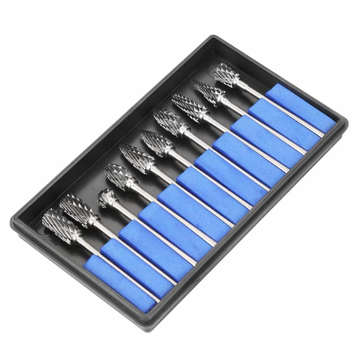 10pcs 3 * 6MM Fraise Burr Rotative en Carbure de Tungstène Set Double Coupe Tête otary Burr Gravure CNC Bits Pour Dremel Outils Rotatifs