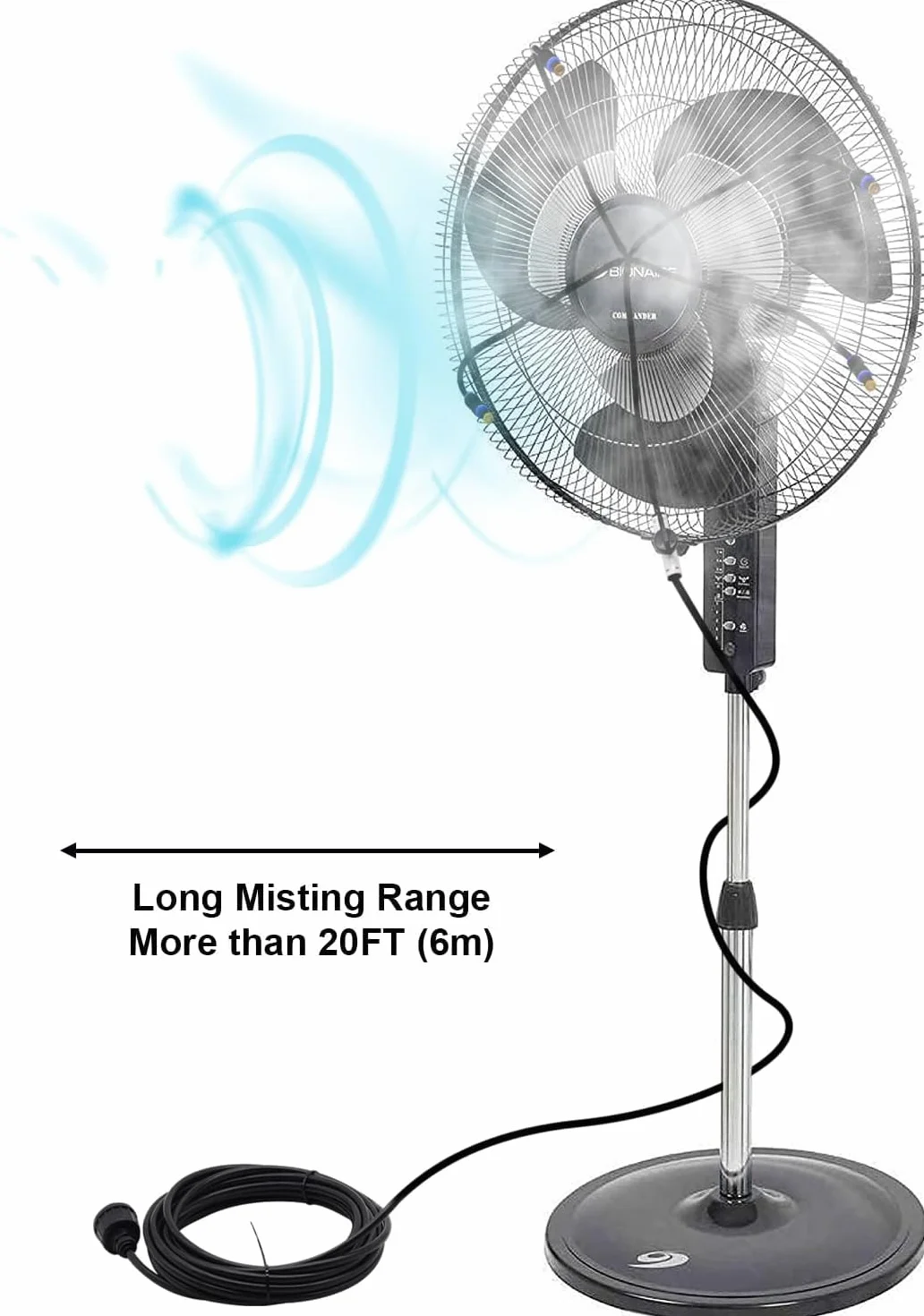 Tesmotor Kit de Refroidissement pour Ventilateur avec 4 Buses de Brouillard en Laiton