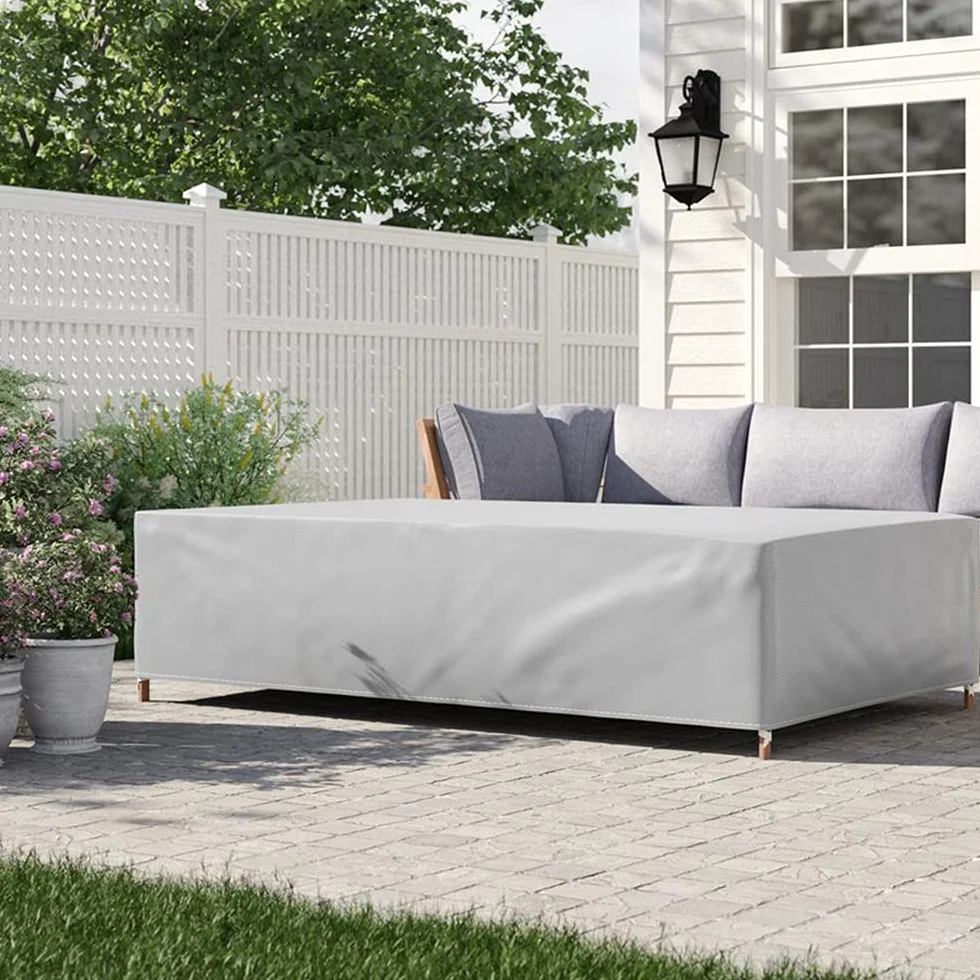 Housse de Protection Jardin 420D Oxford Imperméable 180x90x75cm Argent