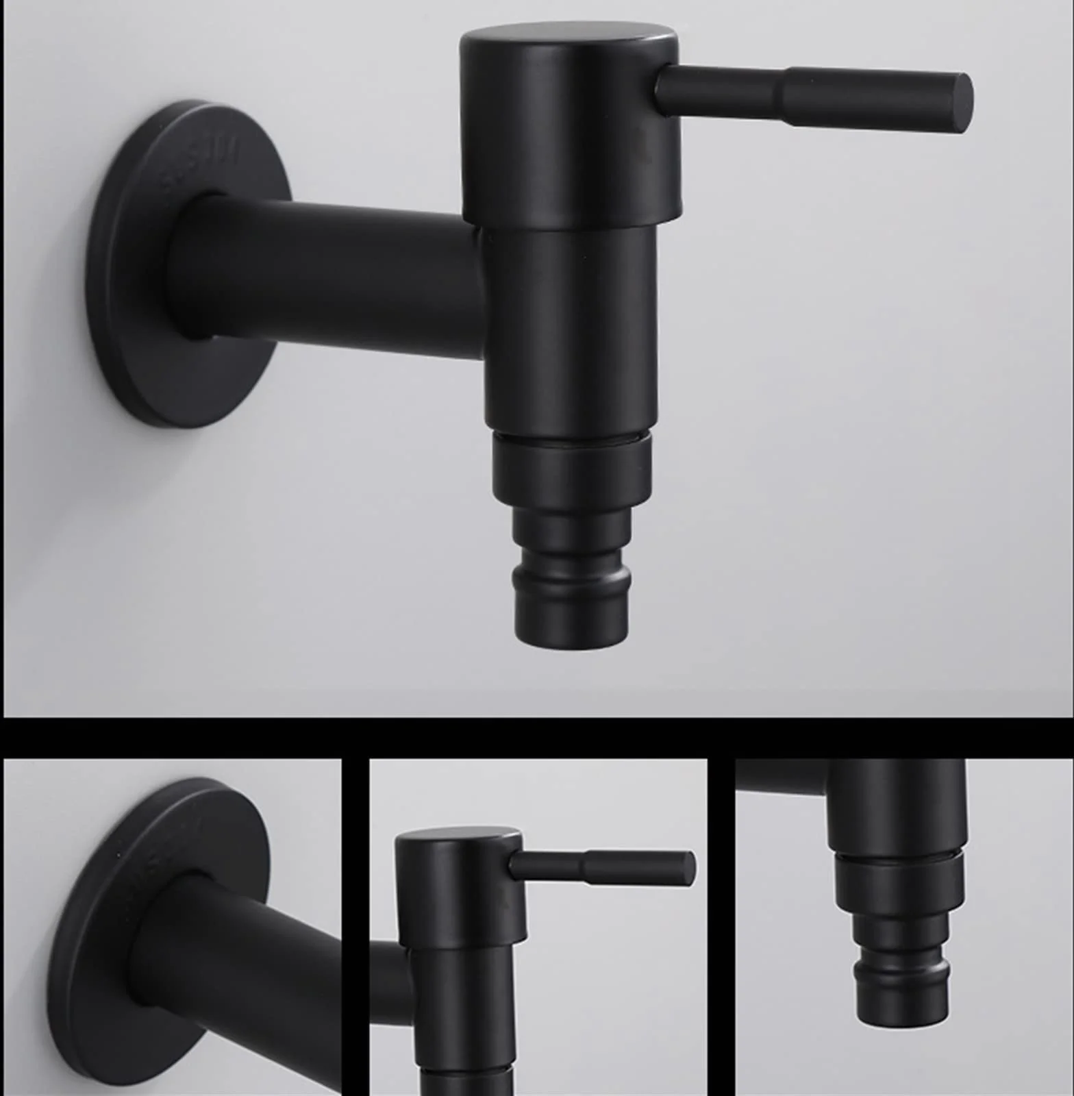 Vadrouille robinet de Piscine Acier Inoxydable, Poignée Courte, Robinet Mural pour Évier Balcon Cuisine Jardin