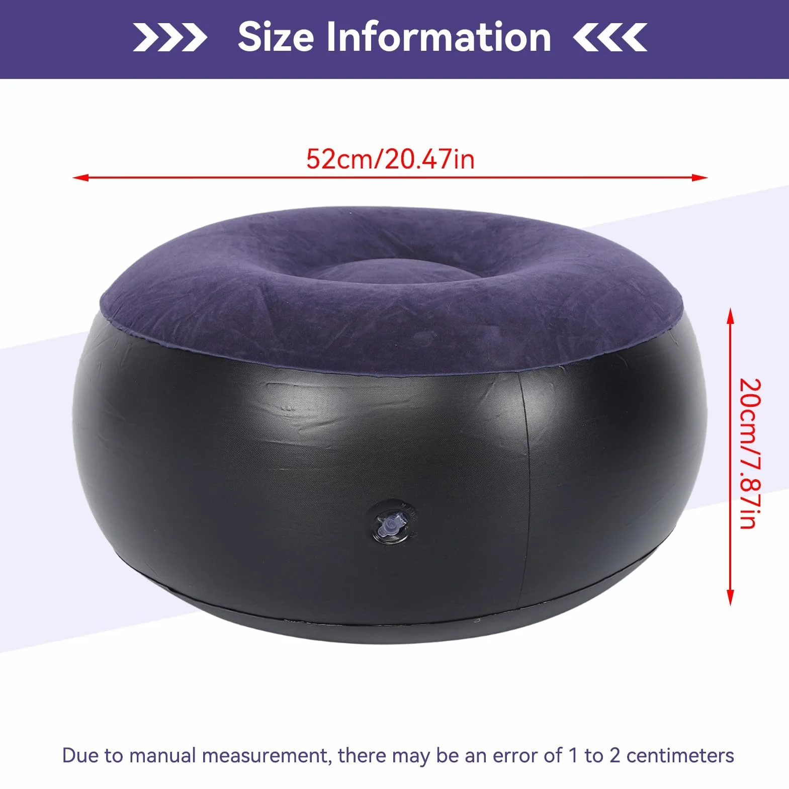 Tabouret Gonflable Multifonction en PVC Violet, Pouf Gonflable pour Camping Extérieur