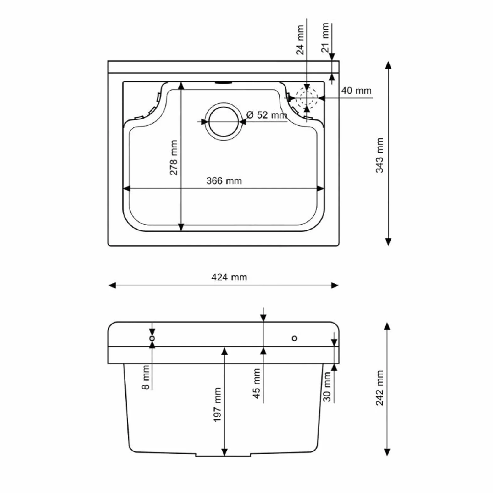 Bassin de vidange Évier Lavabo pour extérieur Jardin 4 couleurs Blanc