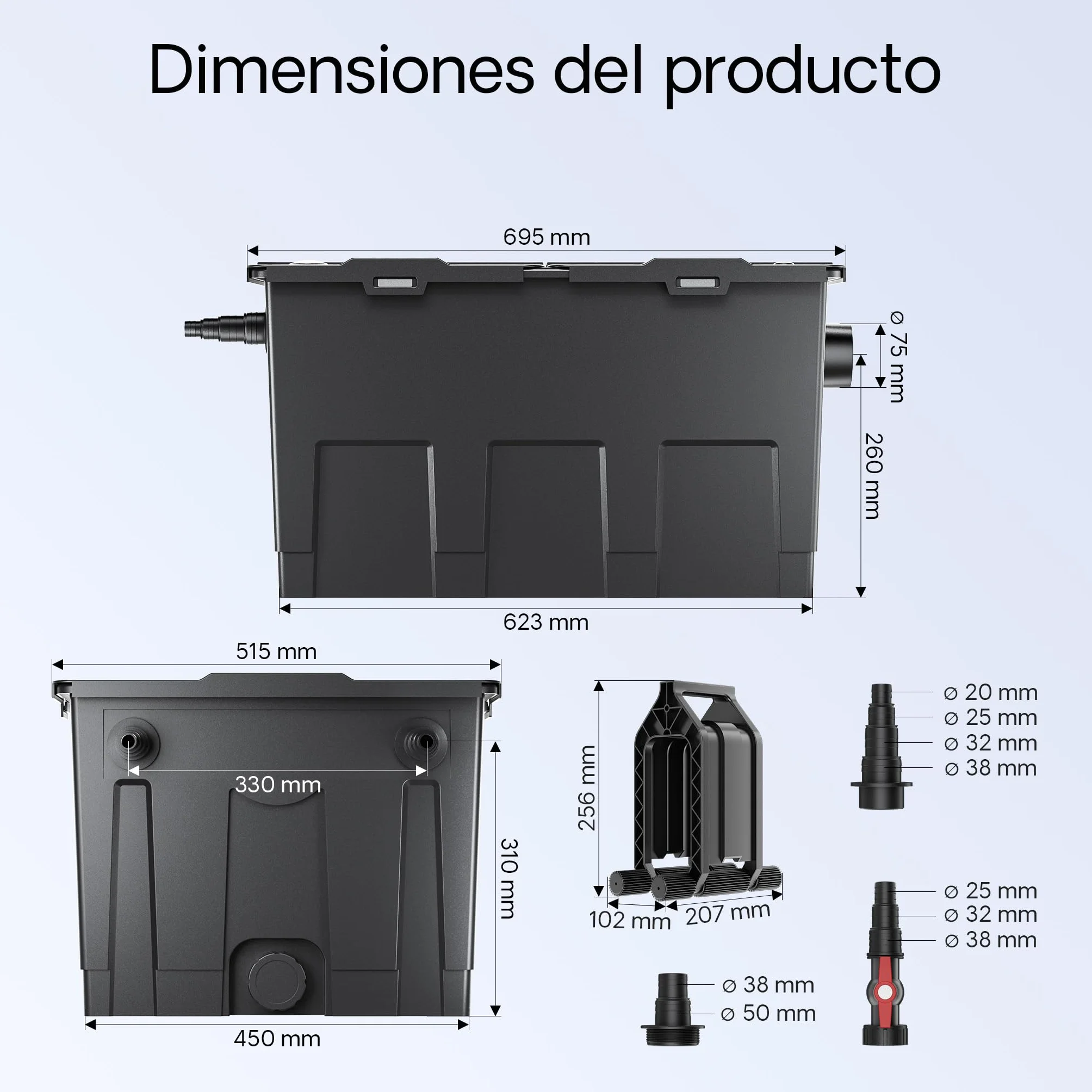 SunSun CBF-550 Filtre de bassin 60000 L Biologique NEO10000 SuperECO pompe 10000l/h 80W CUV-218 lampe UVC 18W