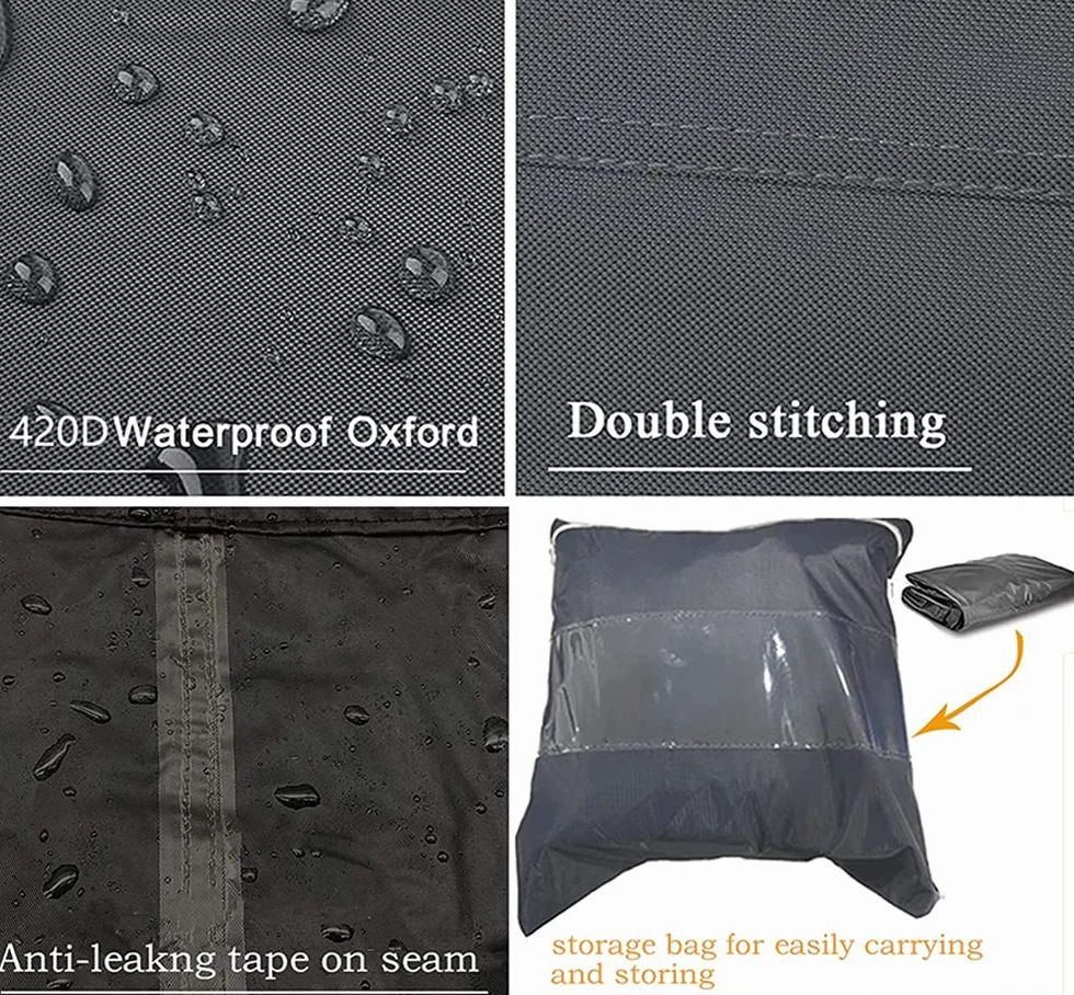 Housse de protection canapé sectionnel Oxford 420D imperméable extérieur jardin demi-lune