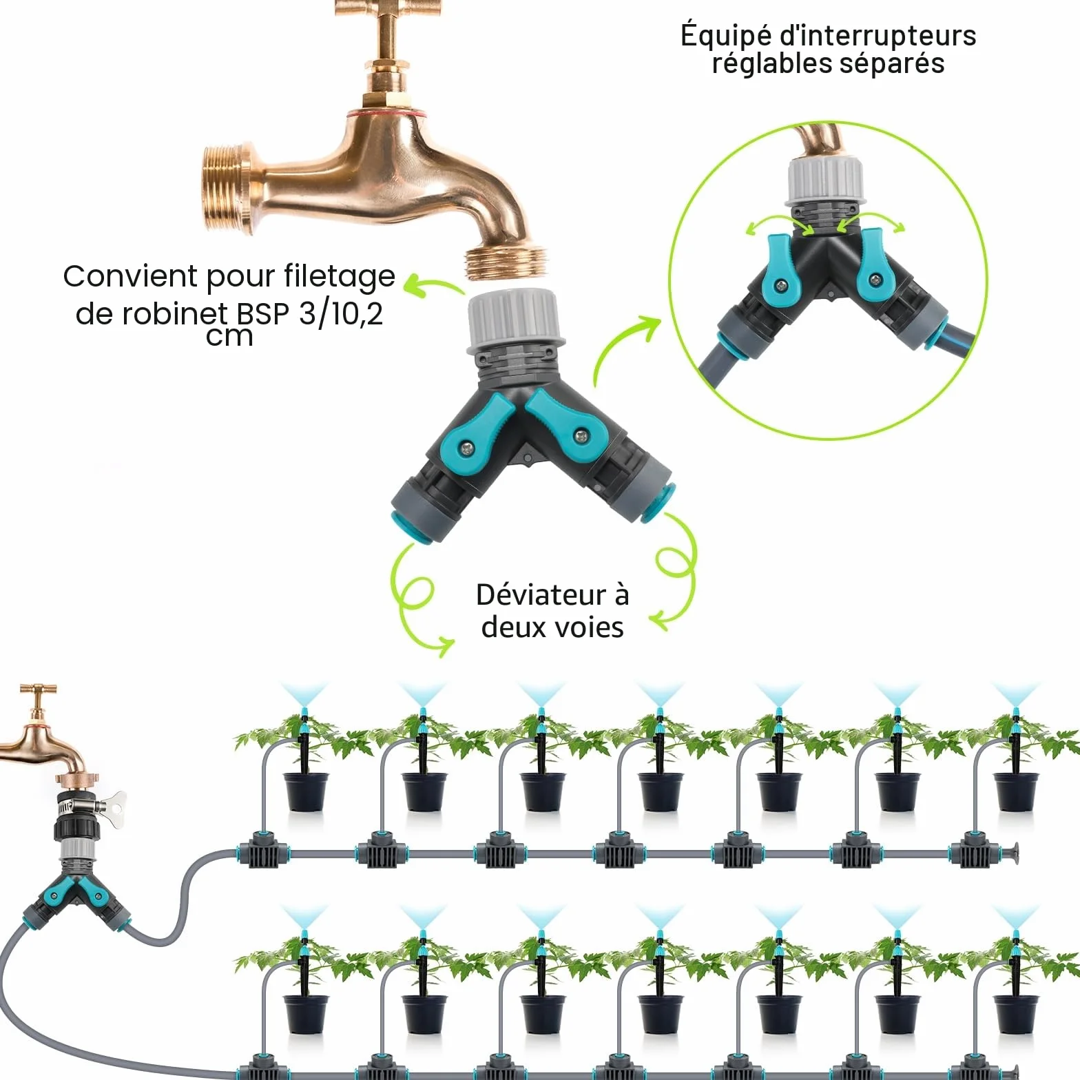 Kit d'irrigation goutte à goutte 30M Tuyau Jardin Arrosage Automatique