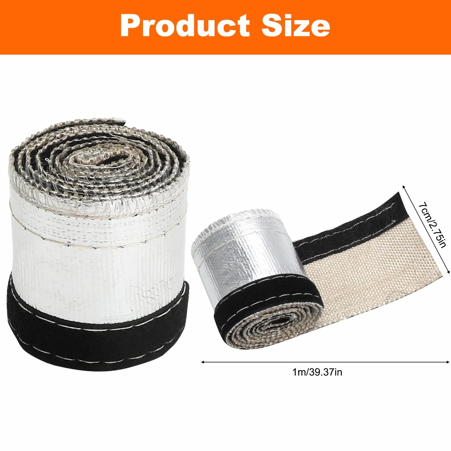 1m Hitzebeständiges Aluminium-Titan-Schlauchgehäuse avec Gants, Diamètre Intérieur 15 mm Protection du Câble Résistant aux Hautes Températures