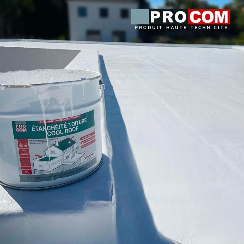 PRO COM Peinture toiture étanche Cool Roof, peinture réfléchissante blanche, anti chaleur 2.5 litres