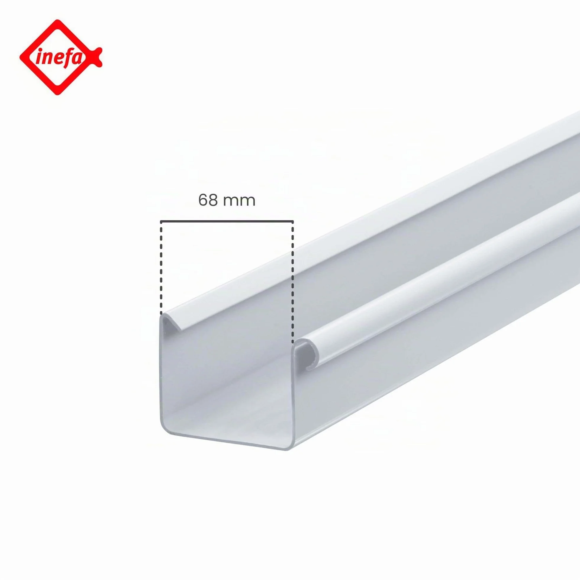 INEFA Gouttière carrée en PVC 200 cm DN68 blanc