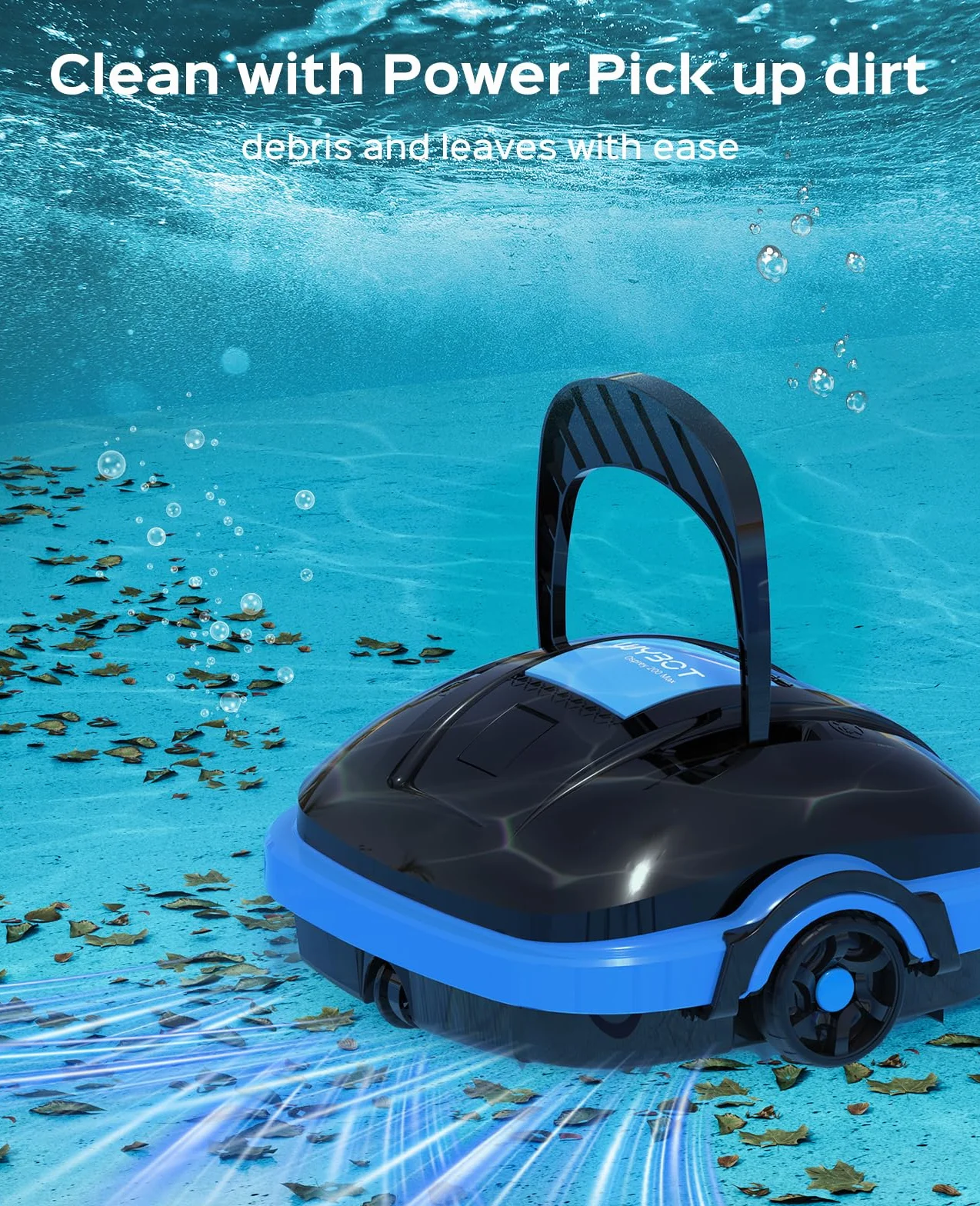 WYBOT Osprey 200 Robot Piscine sans Fil, Aspirateur Automatique Moteurs Doubles, Filtration 180 µm, pour Piscines Hors Sol 50m² Noir