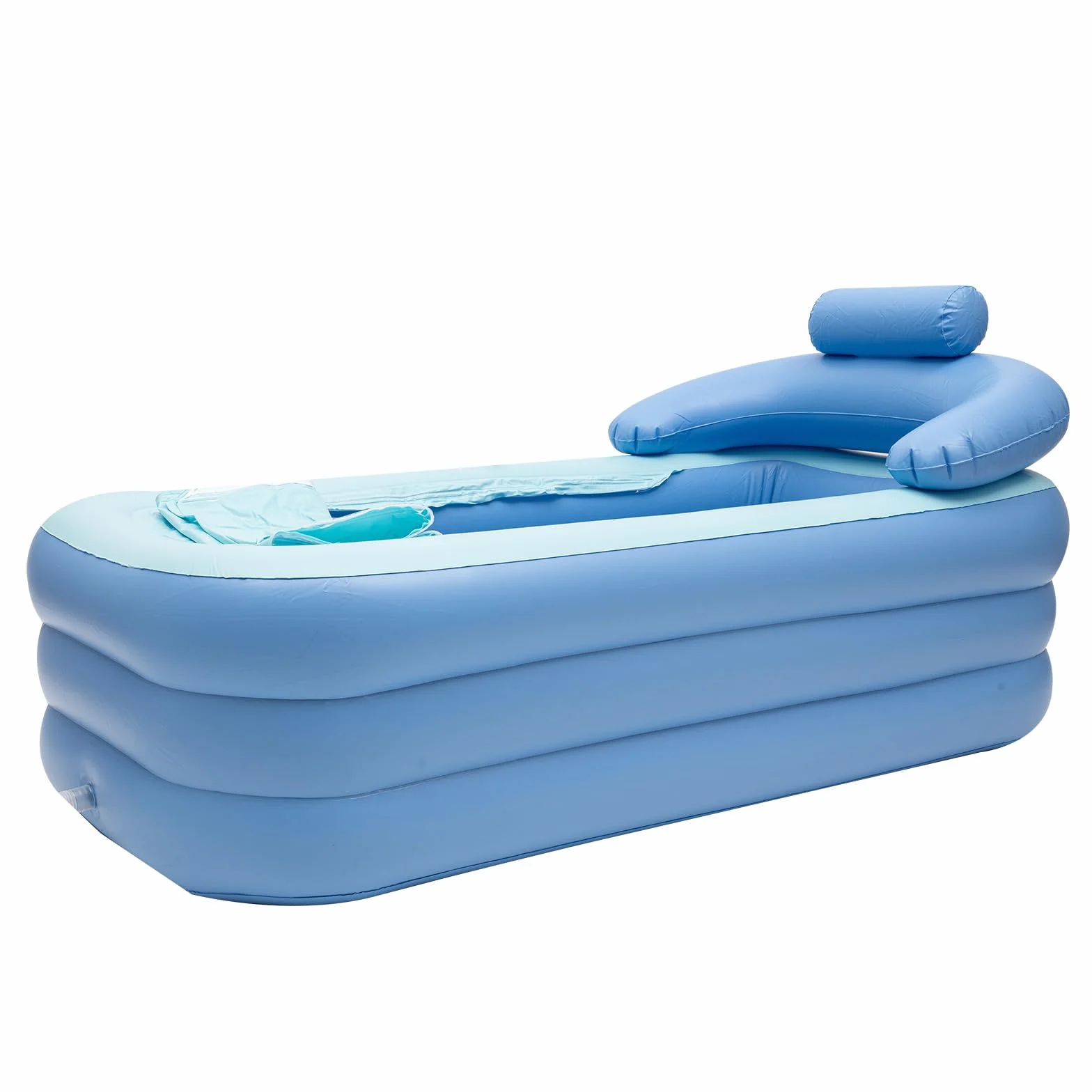 Baignoire gonflable adulte 150x80 cm avec tuyau d'évacuation pliable portable spa