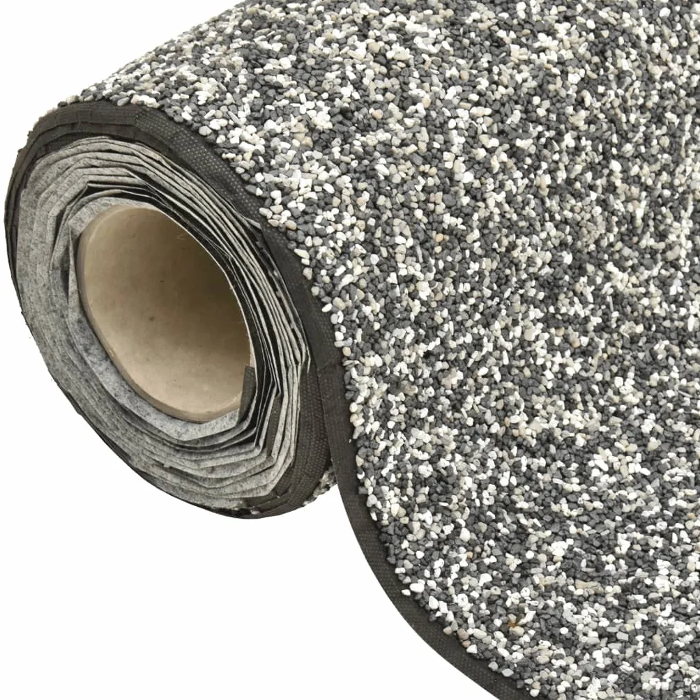 Tomostar Revêtement de Pierre Bâche de Bassin Tapis Gravillonnée Gris 150x40 cm