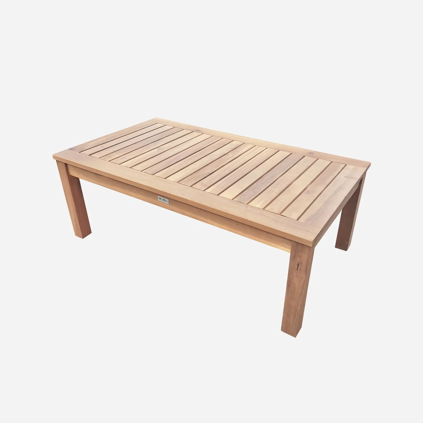 Alice's Garden Salon de Jardin en Bois 4 Places Ushuaïa Coussins Vert de Gris Table Basse Acacia Design