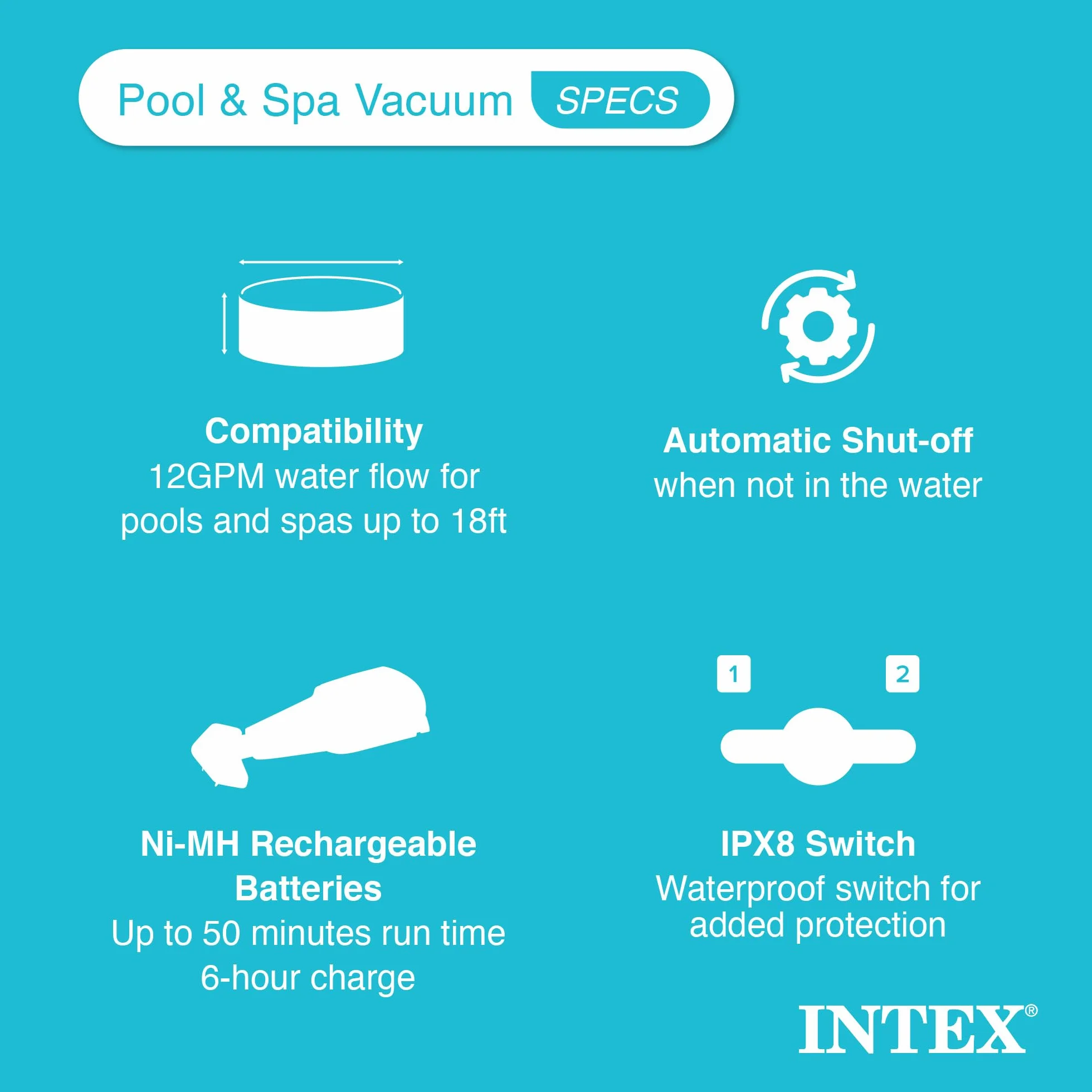 Intex Aspirateur de piscine et spa ZR100 45 litres PureSpas piscines hors sol creusées