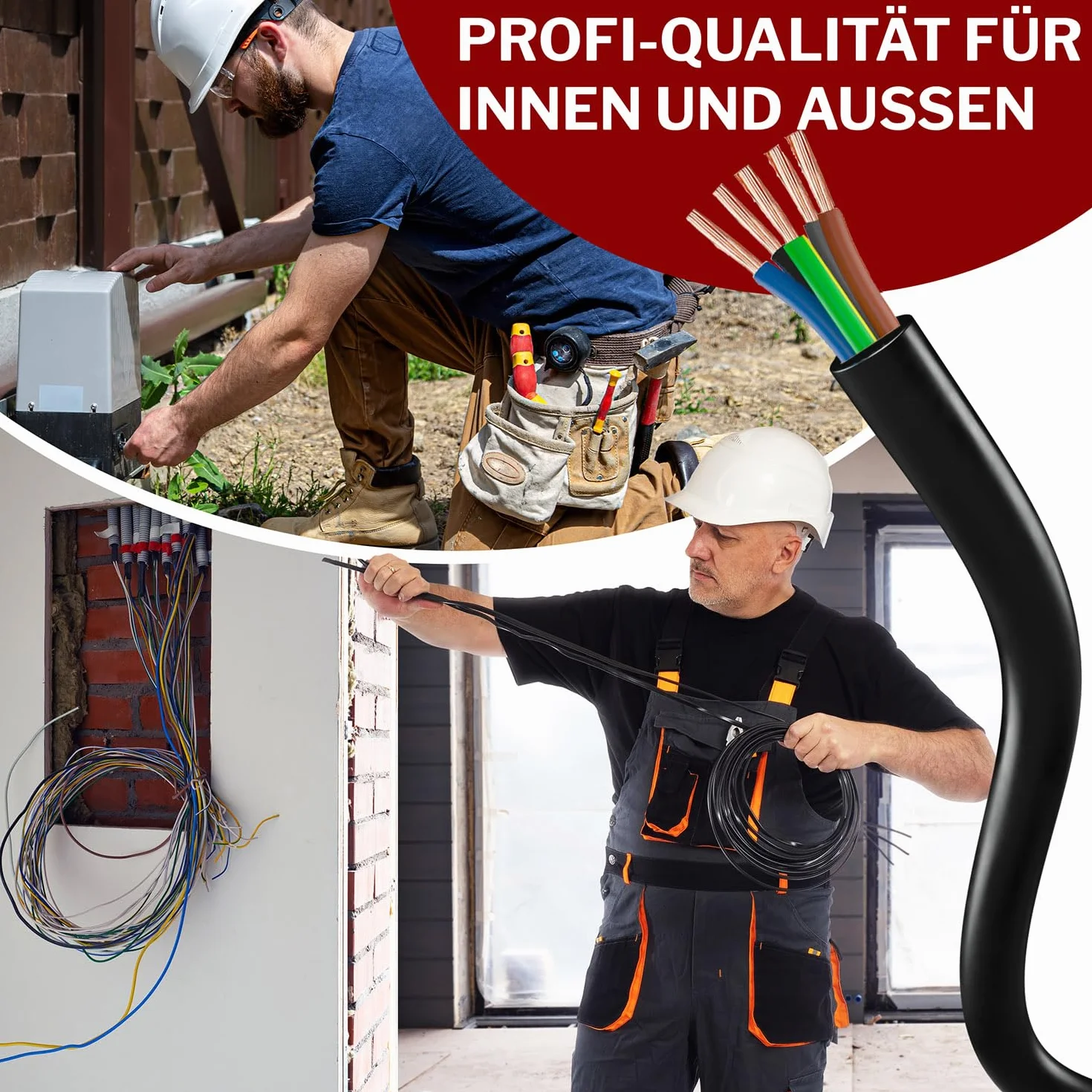 MAS Premium De 5 à 100m Câble en plastique souple H05VV-F 2, 3 ou 5 x0,75; x1; x1,5 ou x2,5 et 4G0,75 Câble flexible (H05VV-F 5G0,75 SW, 100m)