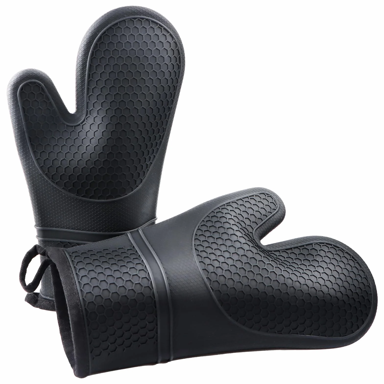 Gants de four résistants à la chaleur 300°C, set de 2 maniques silicone pour cuisine BBQ