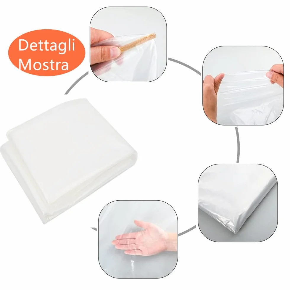 Bâche de protection pour serre 2 x 6 m transparente pour plantes