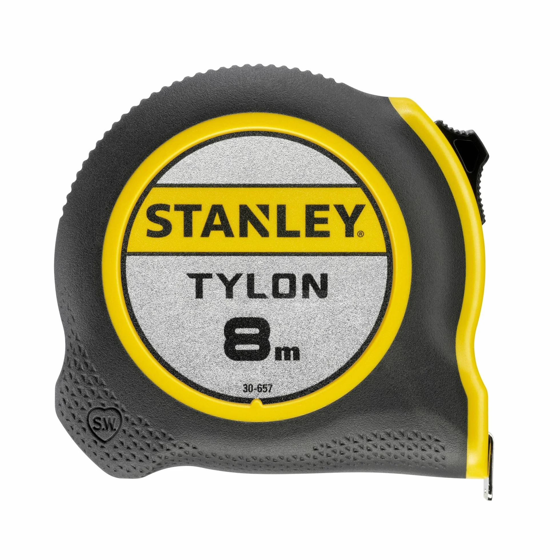 STANLEY Mètre 8 m x 25 mm Bi Matière Tylon Ruban en Acier Laqué Crochet Deux Rivets