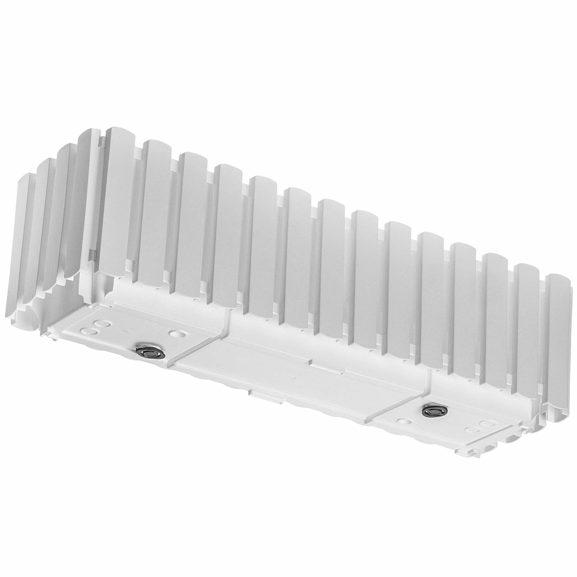KADAX Jardinière de Balcon 60 cm Pot de Fleurs Aspect Lattes avec Bouchon Caoutchouc Blanc