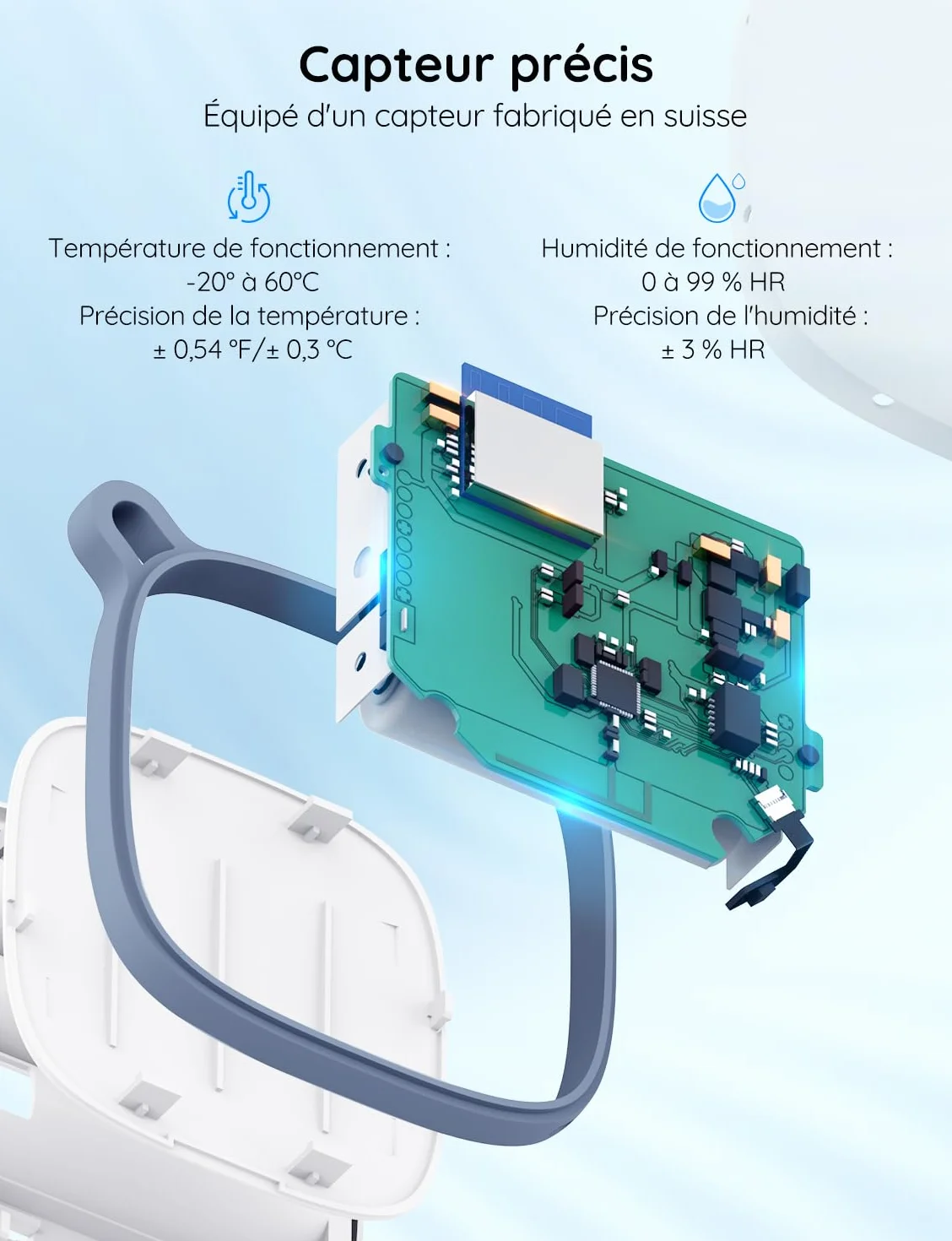 Govee WiFi Thermomètre Intérieur Hygromètre, Moniteur Haute Précision Température Humidité avec Alerte, 2.4GHz