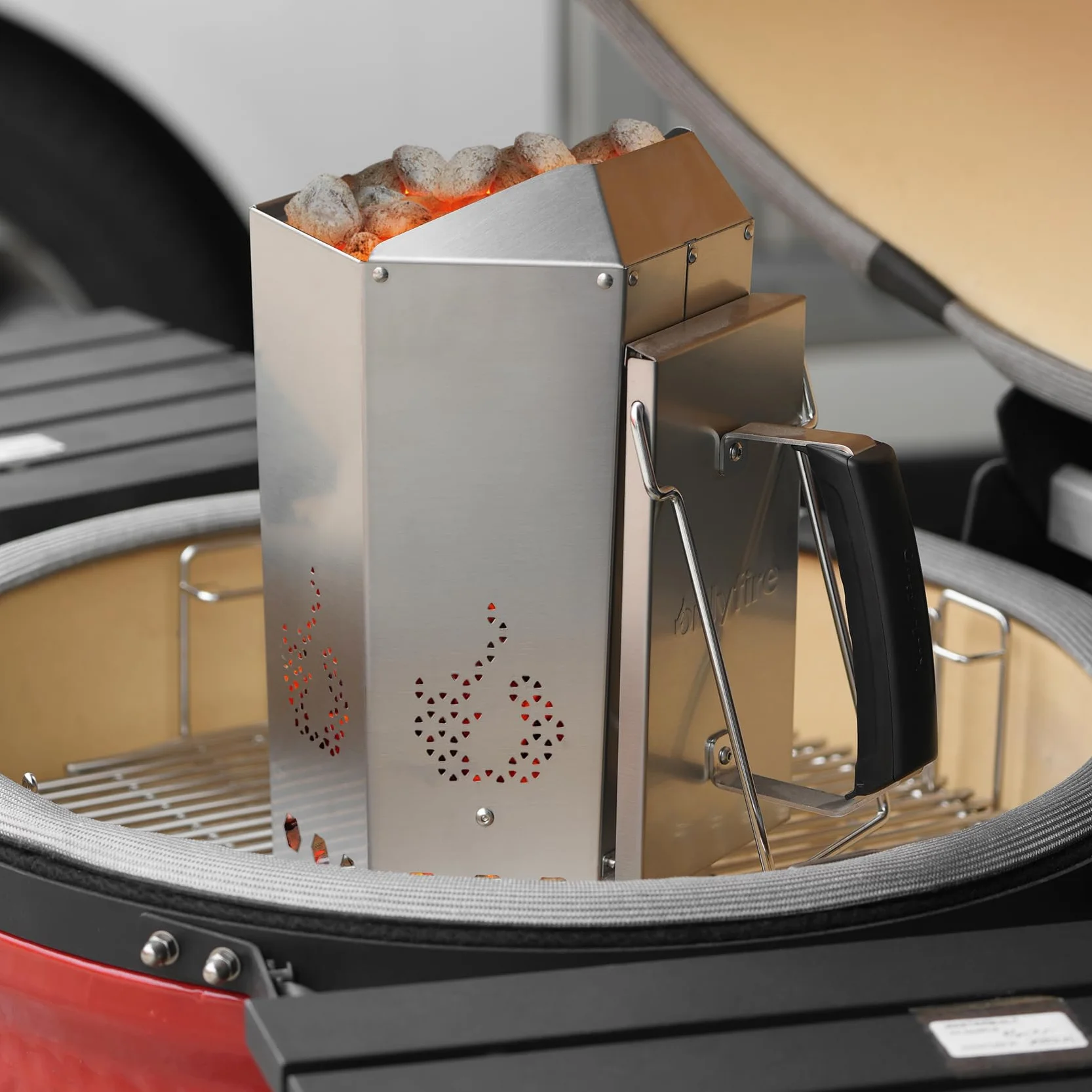 onlyfire Démarreur de Cheminée en Acier Inoxydable, Démarreur Rapide au Charbon pour Grillades