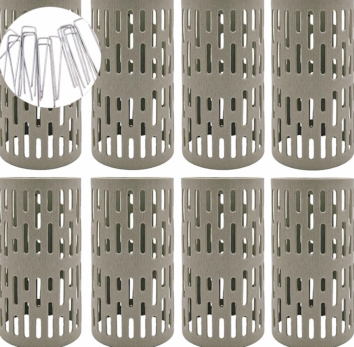 LATERN 8 Pièces Protecteurs de Plantes et Troncs d'Arbres, 20cm Garde d'Arbre en Plastique Maille Extensible avec Crochets de Verrouillage
