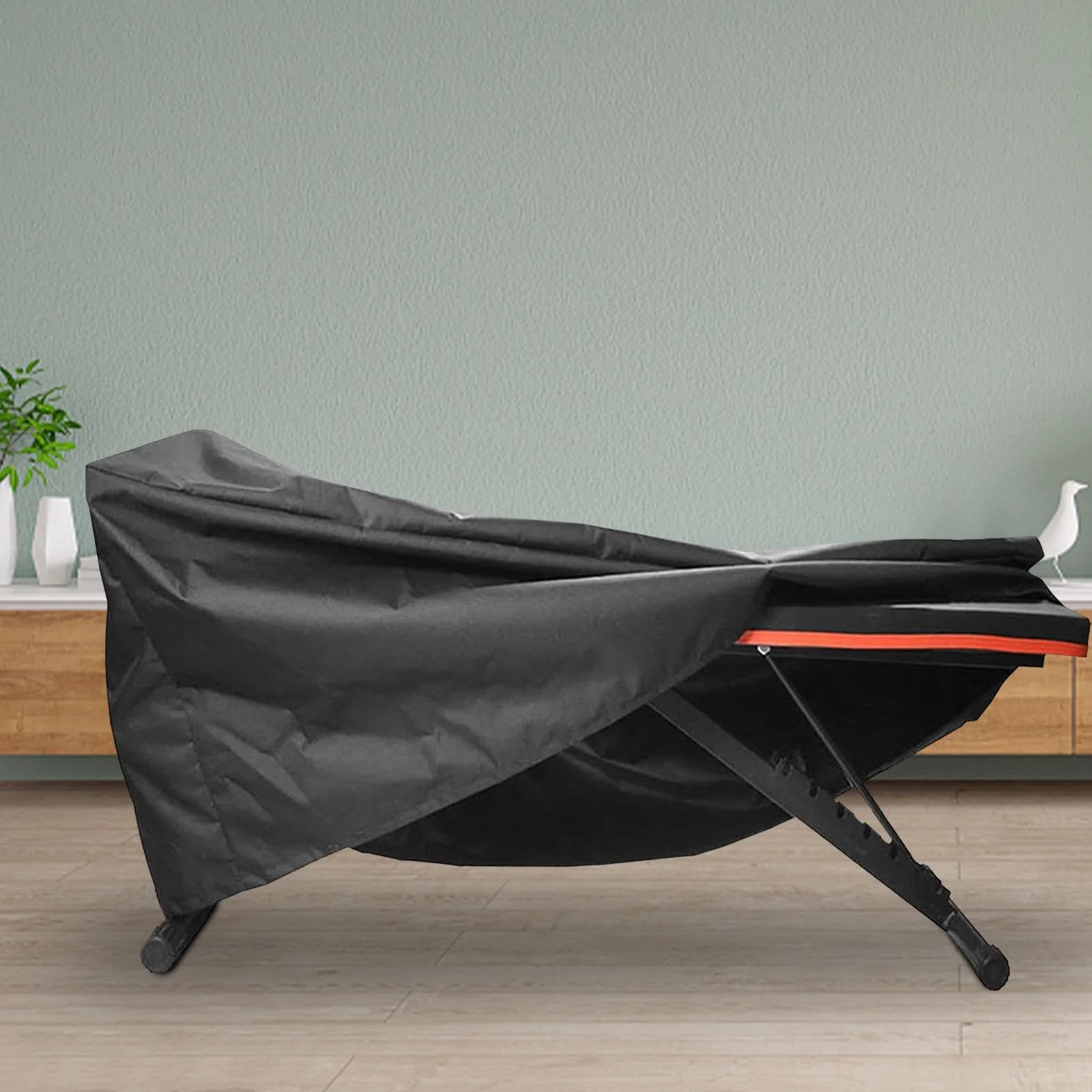 Housse Banc de Musculation Réglable Étanche Anti-UV Noir 127x58x44cm