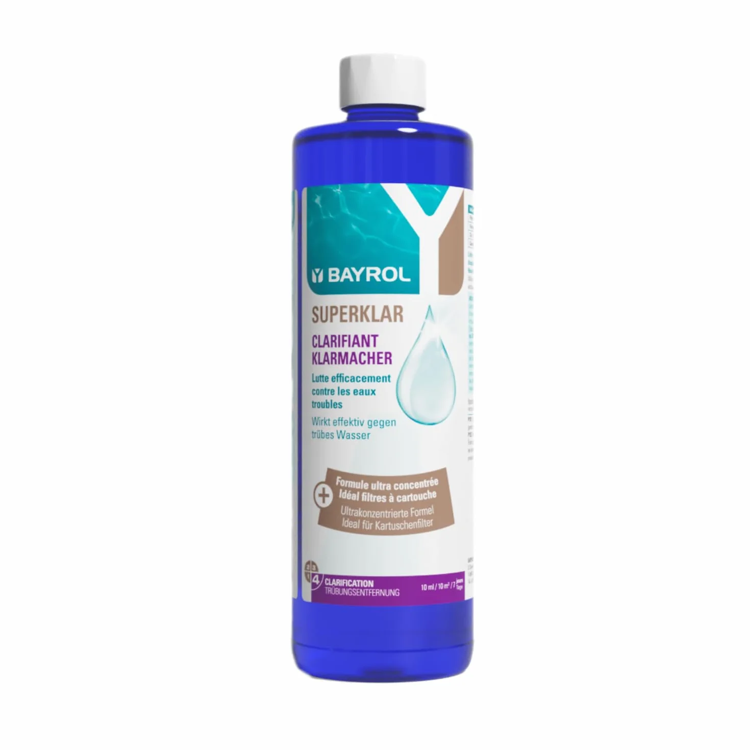 BAYROL Superklar Clarifiant Liquide Piscine et Spa 0,5 L