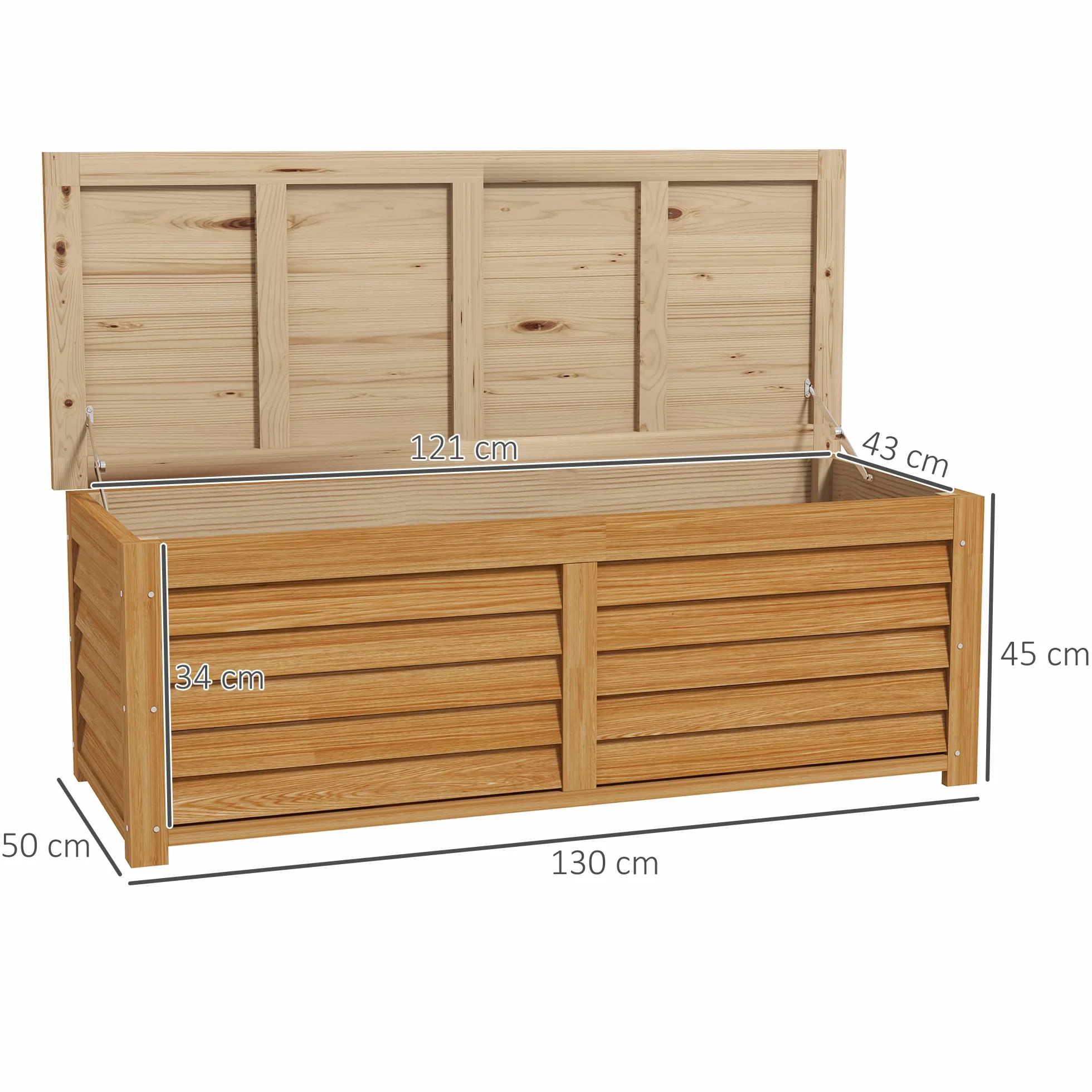 Outsunny Coffre de Rangement extérieur Jardin en Bois 176L 130x50x45 cm