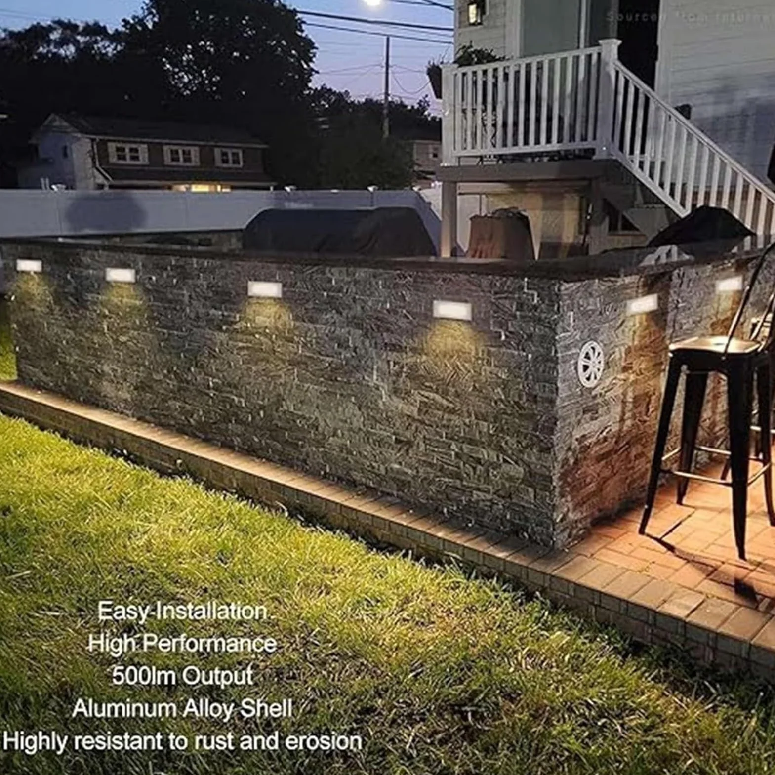 Spots LED encastrés au sol IP65 3W 220V pour jardin terrasse allée