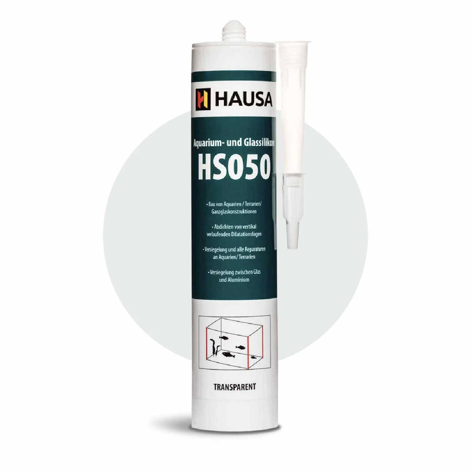 HAUSA Aquarium Silicone Verre Silicone HS050 Colle et mastic silicone professionnels pour aquariums terrariums et constructions en verre Résistant à l'eau douce et à l'eau de mer 310ml transparente