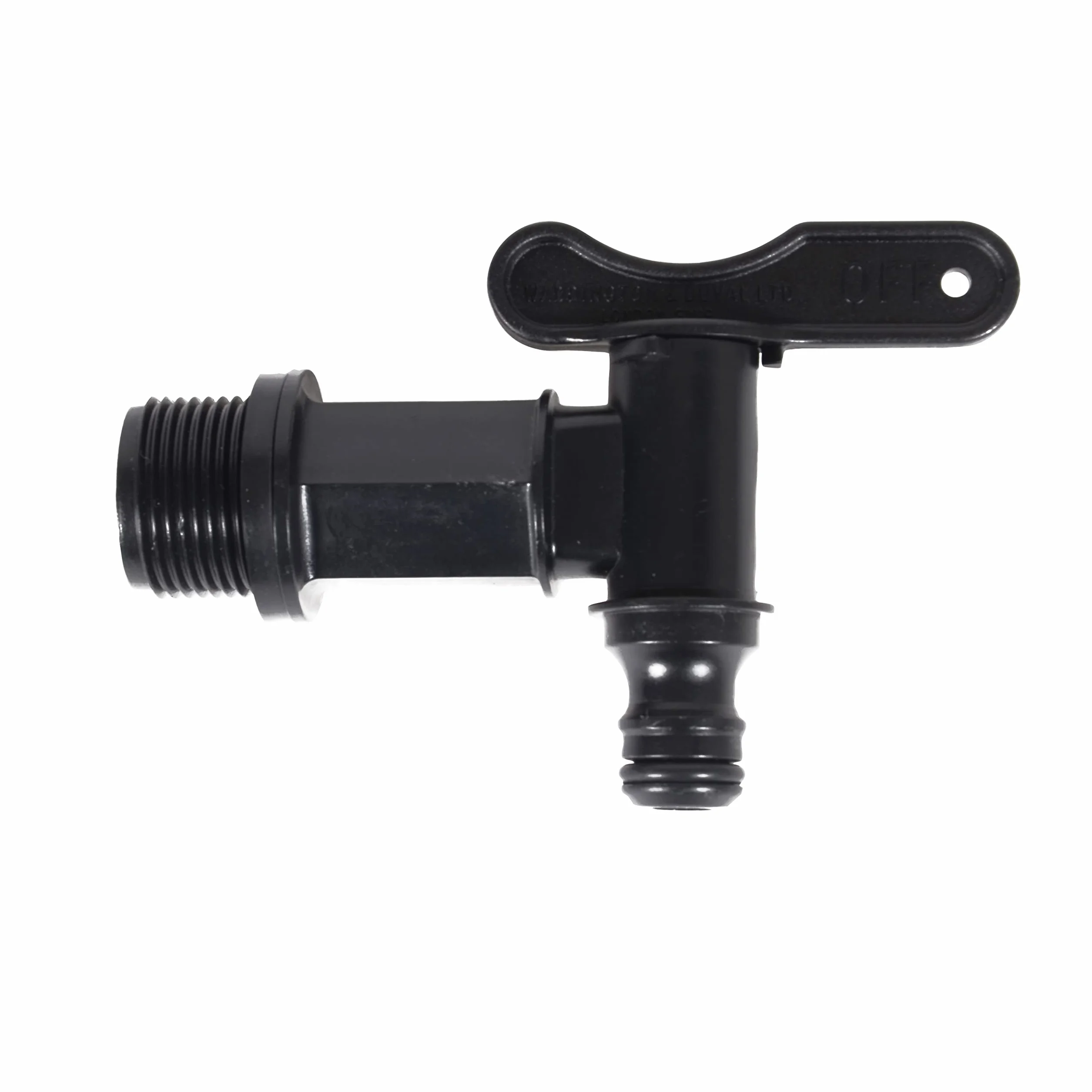Robinet pour Récupérateur d'eau 3/4 gaz Noir 8 x 6,5 x 7,5 cm