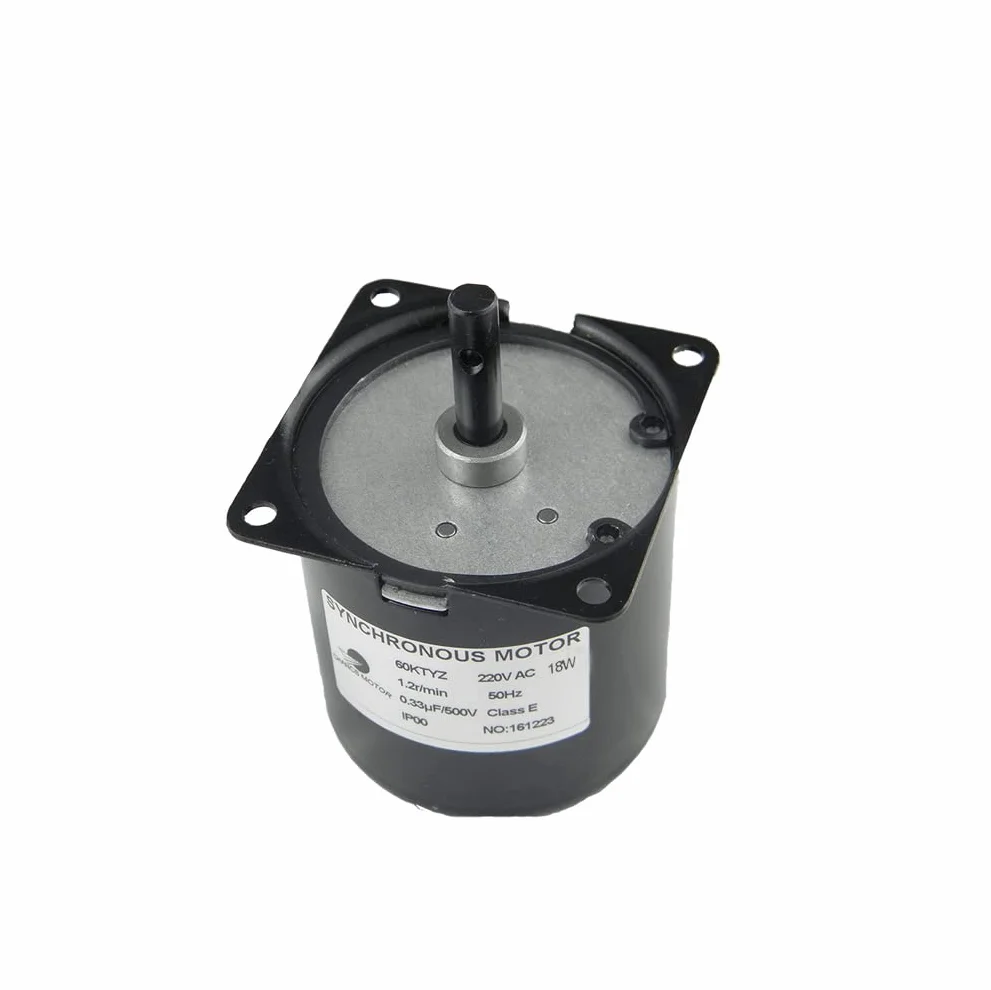CHANCS 60KTYZ Moteur de boîte de vitesses synchrone AC 220 CW/CCW 1.2RPM direction contrôlable 18W Motoréducteur synchrone
