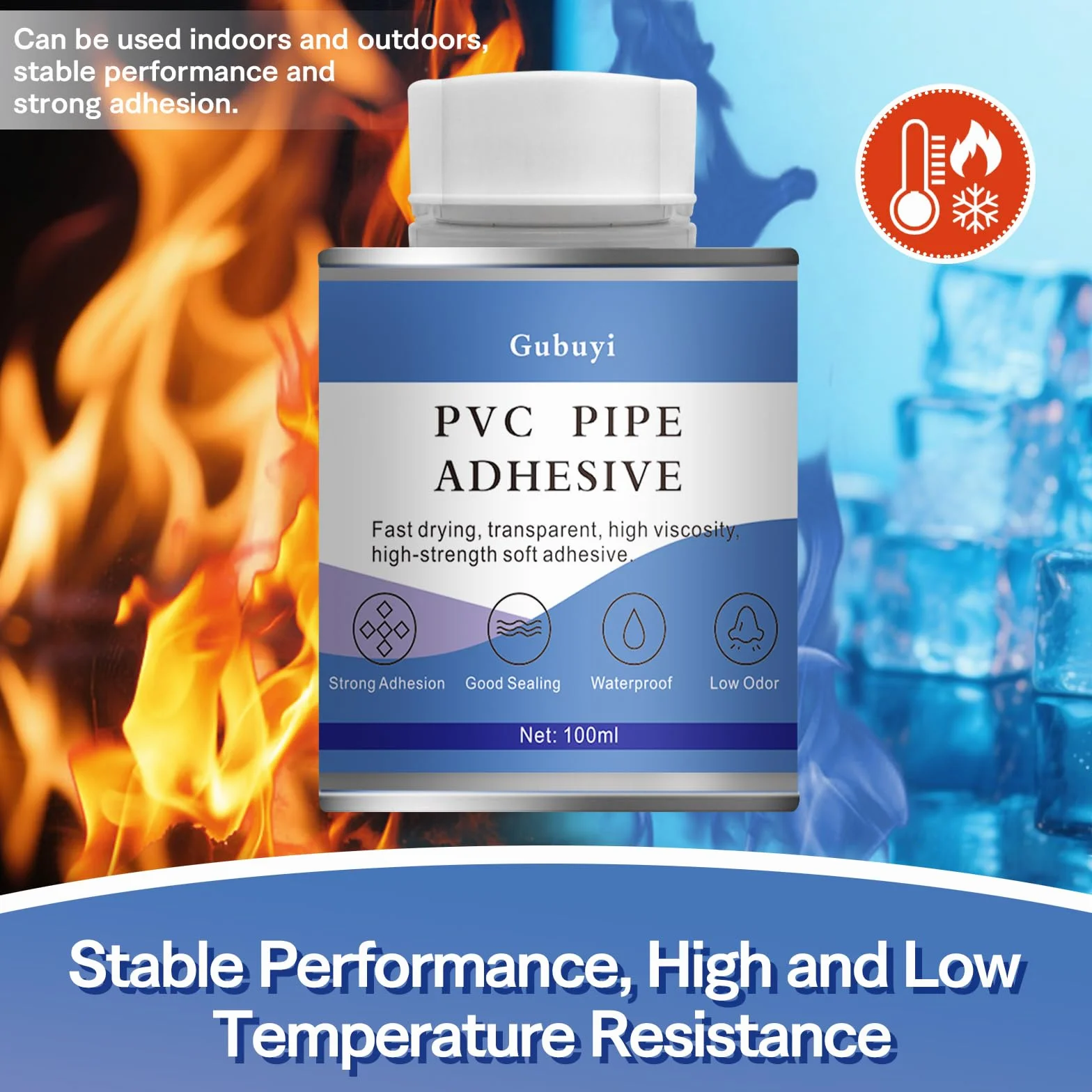 100ml Colle Spéciale PVC, Colle Contact pour Raccord de Canalisations, Étanche, Résistante aux Fissures, Polyvalence pour Piscines, Bateaux, Tarpaulins, Étangs