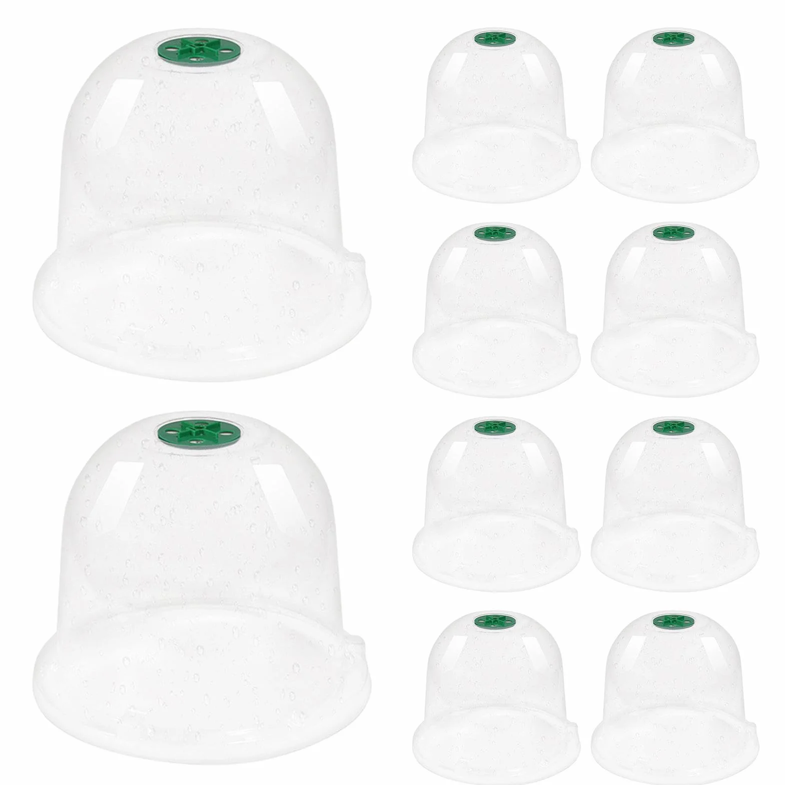 Lot de 10 Dômes de Serre de Jardin Transparents Réglables pour Propagation