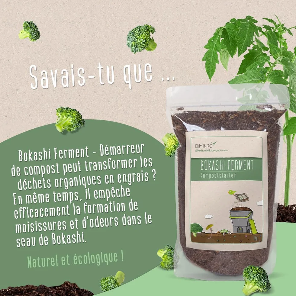 Bokashi activateur de Compost 3 kg Qualité Biologique - Aide Fermentation Seau Compost - 100% végétalien Naturel Micro-organismes Efficace