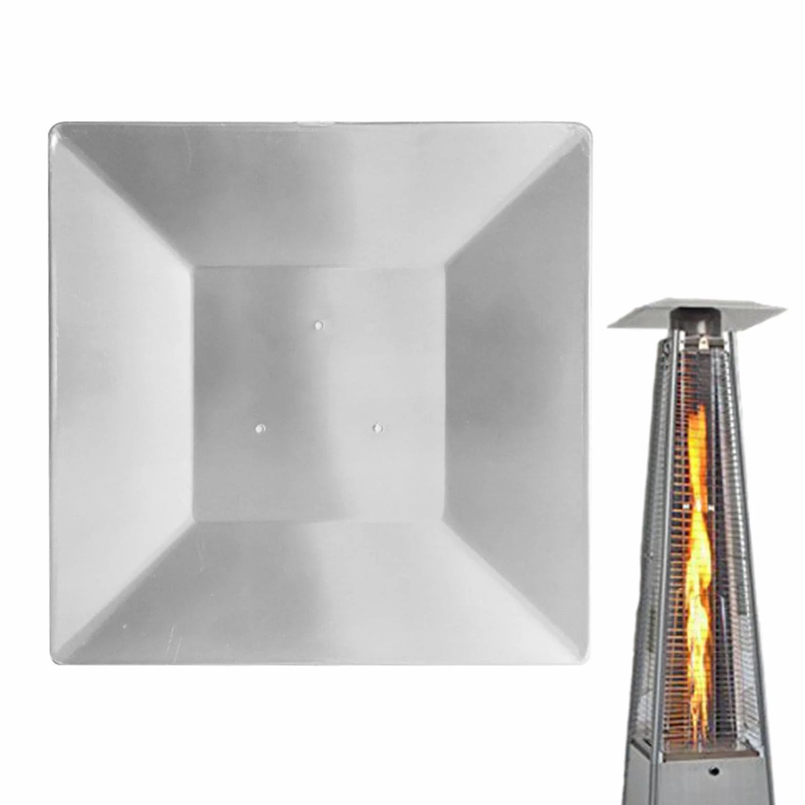 Bouclier réflecteur universel pour chauffage terrasse pyramidal, remplacement radiateur extérieur carré verre tube