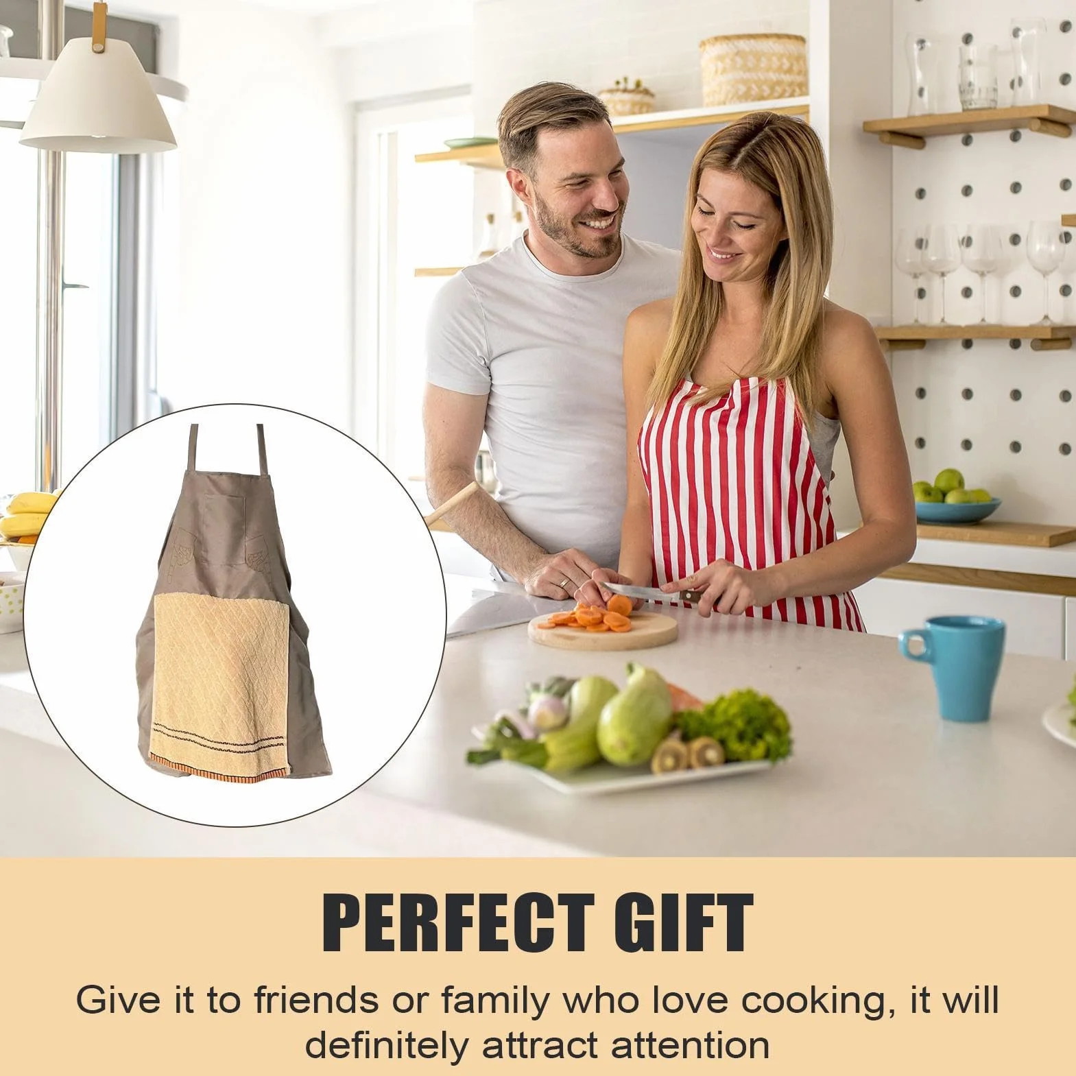 Tablier Cuisine Homme Humoristique Poche Secrète Réglable Barbecue Cadeau Fête des Pères