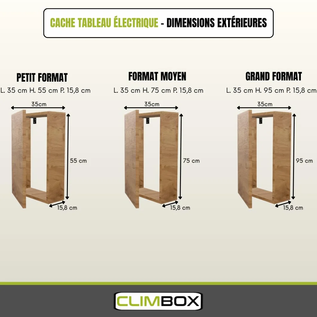 Générique Cache Tableau Électrique, Cache Compteur Électrique, Coffret d’Habillage Tableau Électrique – H 95 cm, L 35 cm, P 14 cm – Blanc