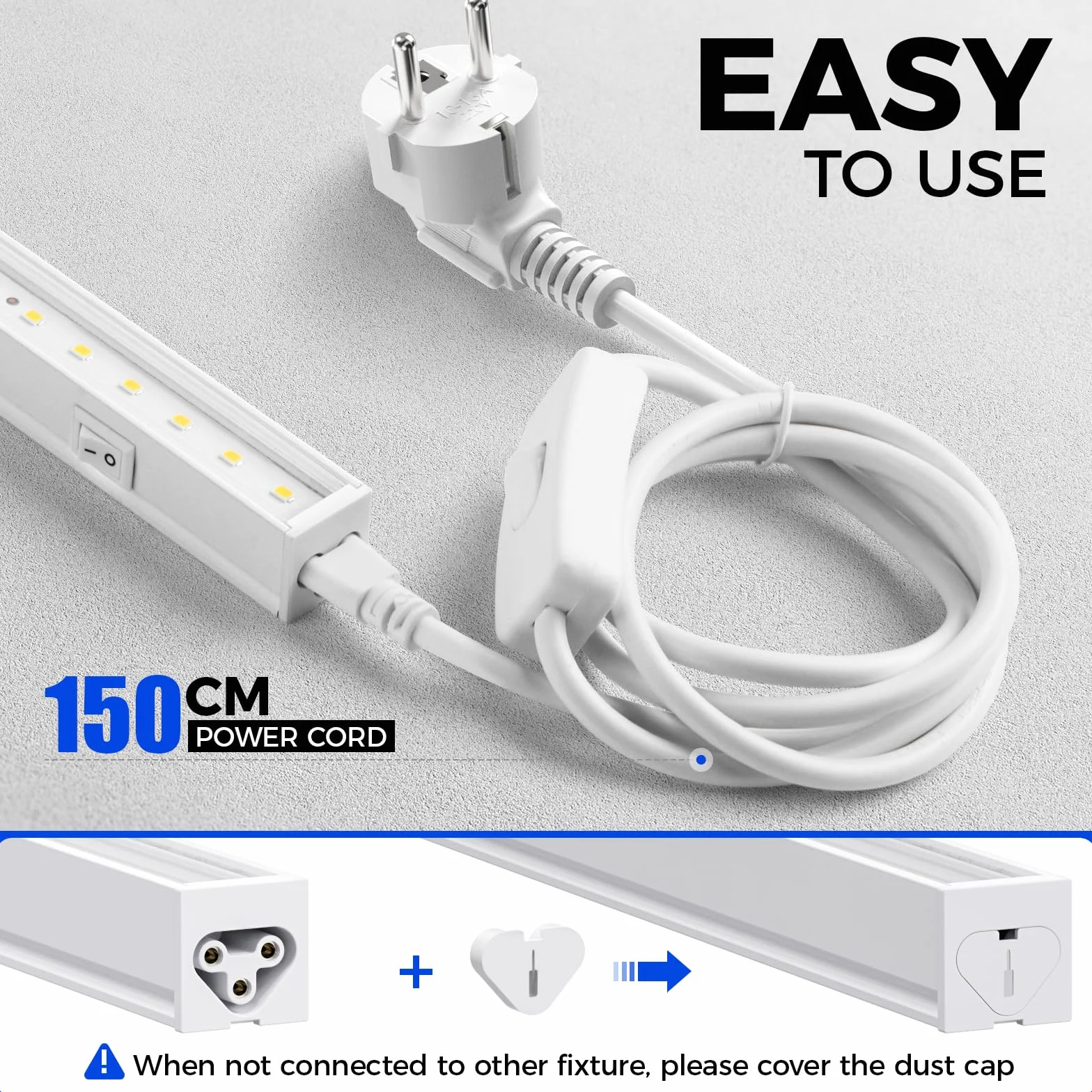 Barrina T5 Lampe Horticole 59cm 5000K Spectre Complet LED 40W 2FT Lampe de Croissance Connectable Pack de 4