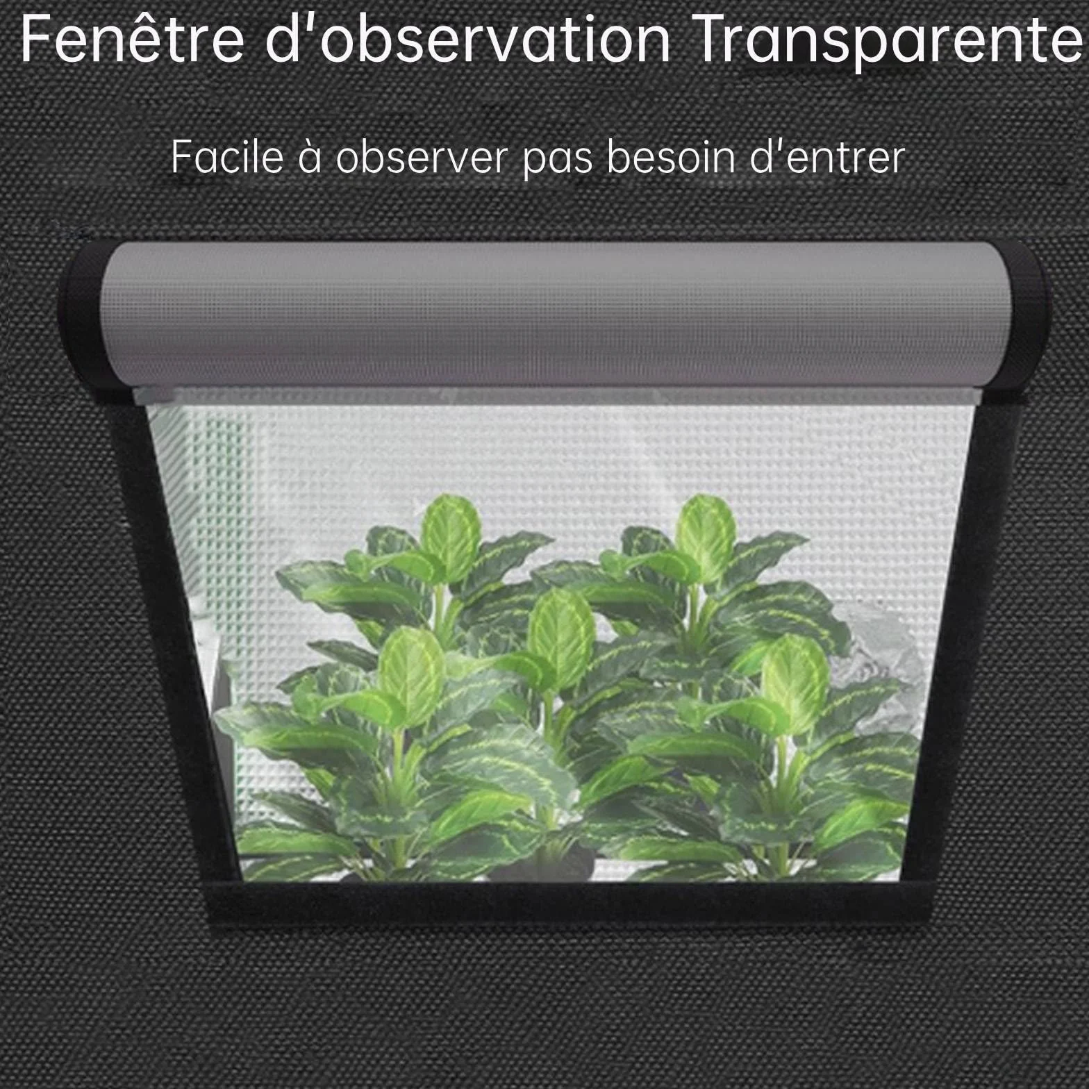 SunStream Tente de Culture Hydroponique 80x80x160 cm Tissu Oxford 600D Fenêtre d'Observation